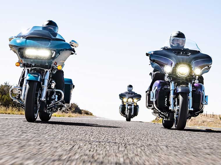 Harley-Davidson motorcycles ridden on the Appalachian Trail.