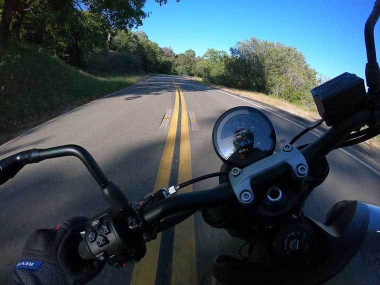 image of motorcycle rental from Riders Share being ridden during trip across the Oregon Trail