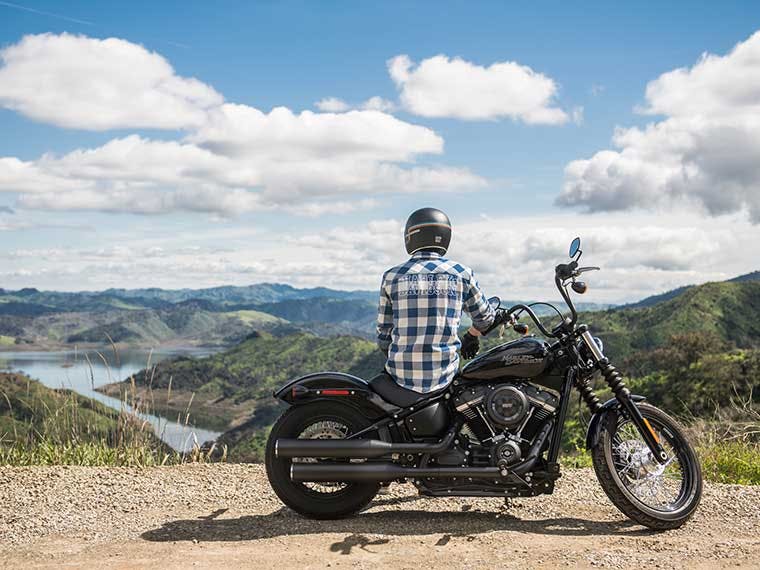 Riding a Harley-Davidson motorcycle in Utah.
