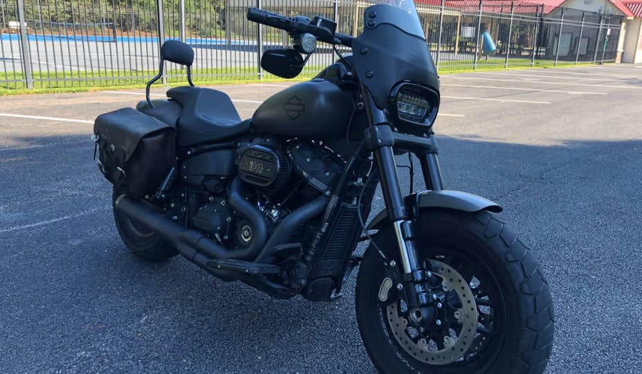 Picture of a 2018 Harley Davidson FXFBS Fat Bob 114 ABS parked in a a parking lot