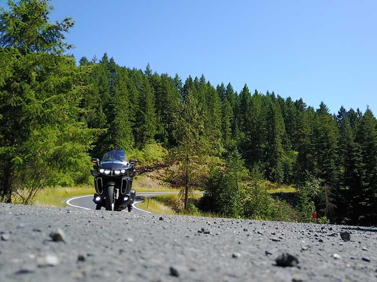 Touring motorcycle ridden on The Great River Road.