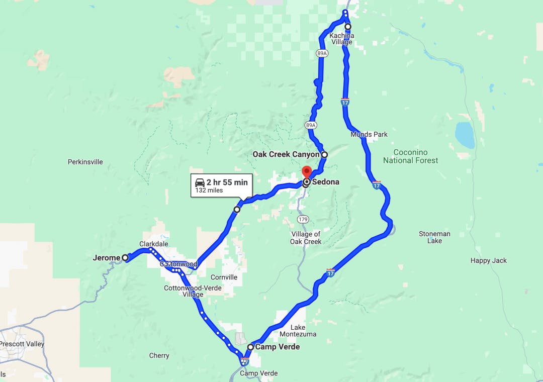 map of sedona loop ride top 10 motorcycle rides in arizona