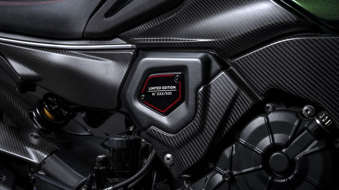 close up side view of the new 2024 ducati diavel for bentley motorcycle guide and specifications for the new 2024 ducati diavel for bentley