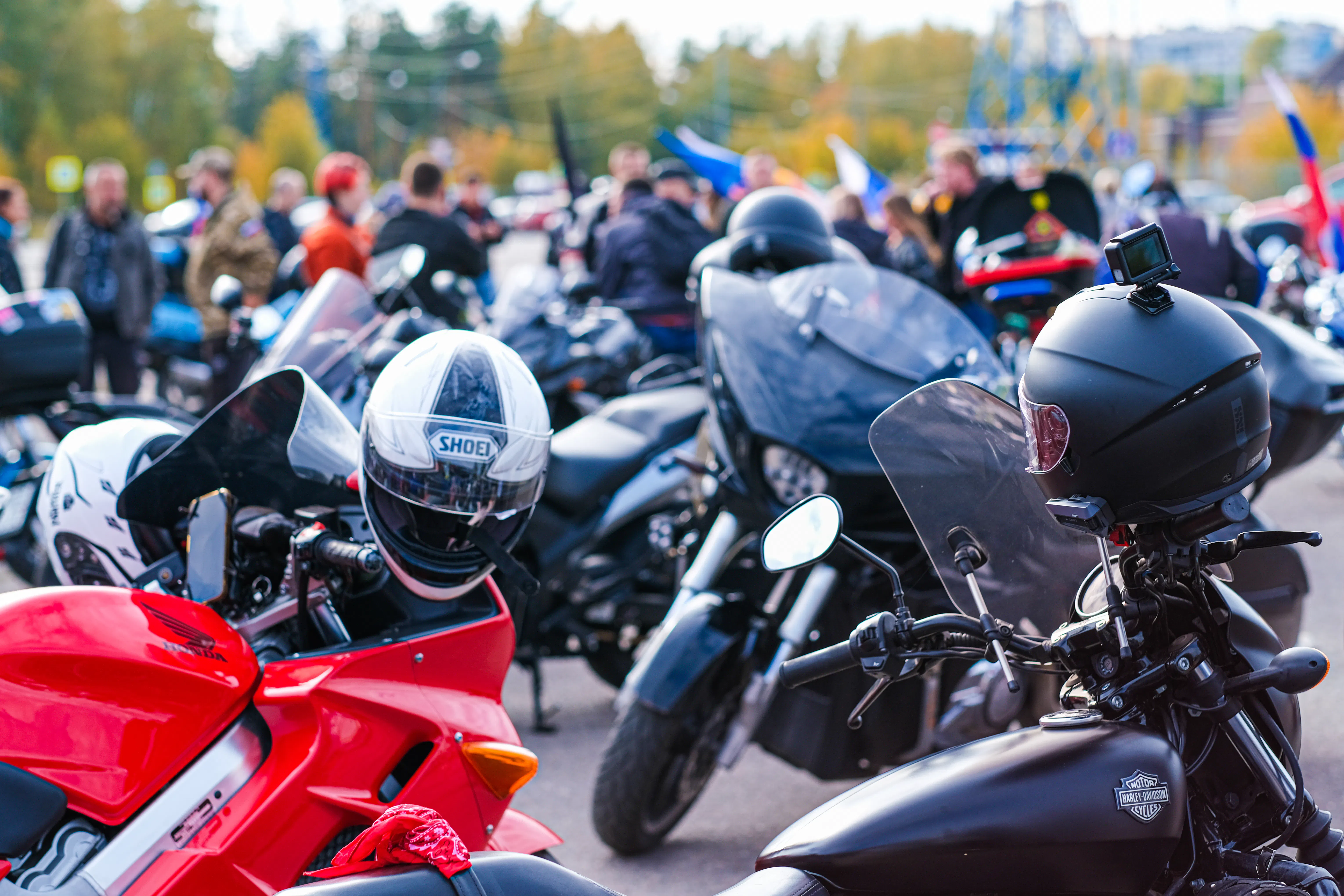 images of motorcycles in a row at a motorcycle rally - Biketoberfest 2026 information