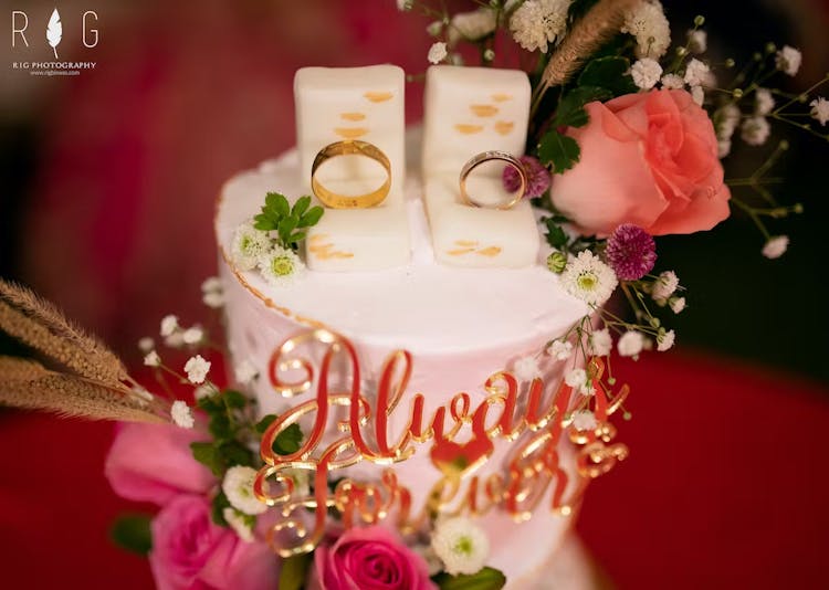 Pic of cake with ring for Nirbandh