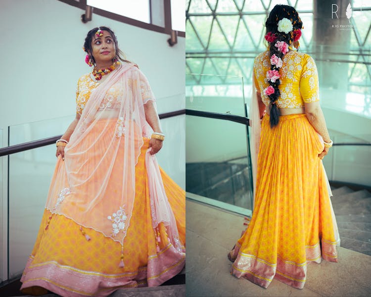 Stylish braid for mehendi ceremony
