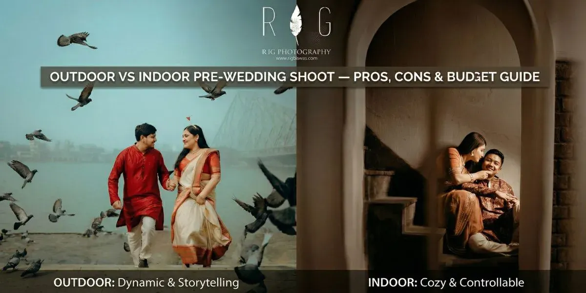 Outdoor vs Indoor Pre-Wedding Shoot - Pros, Cons & Budget Guide