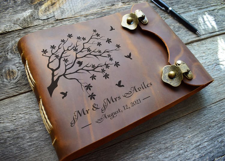 leather wedding album