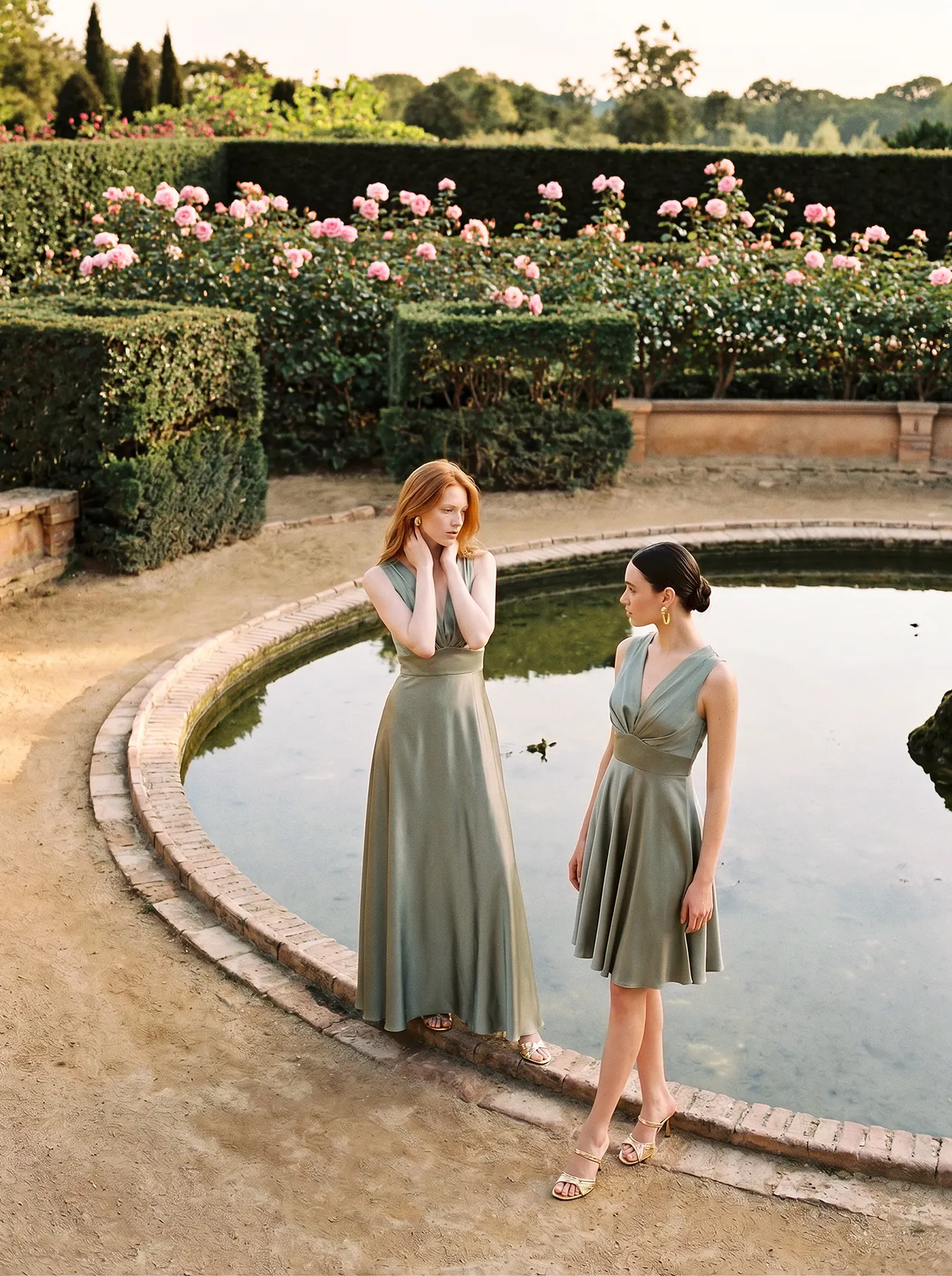 Woman in ceremony dresses