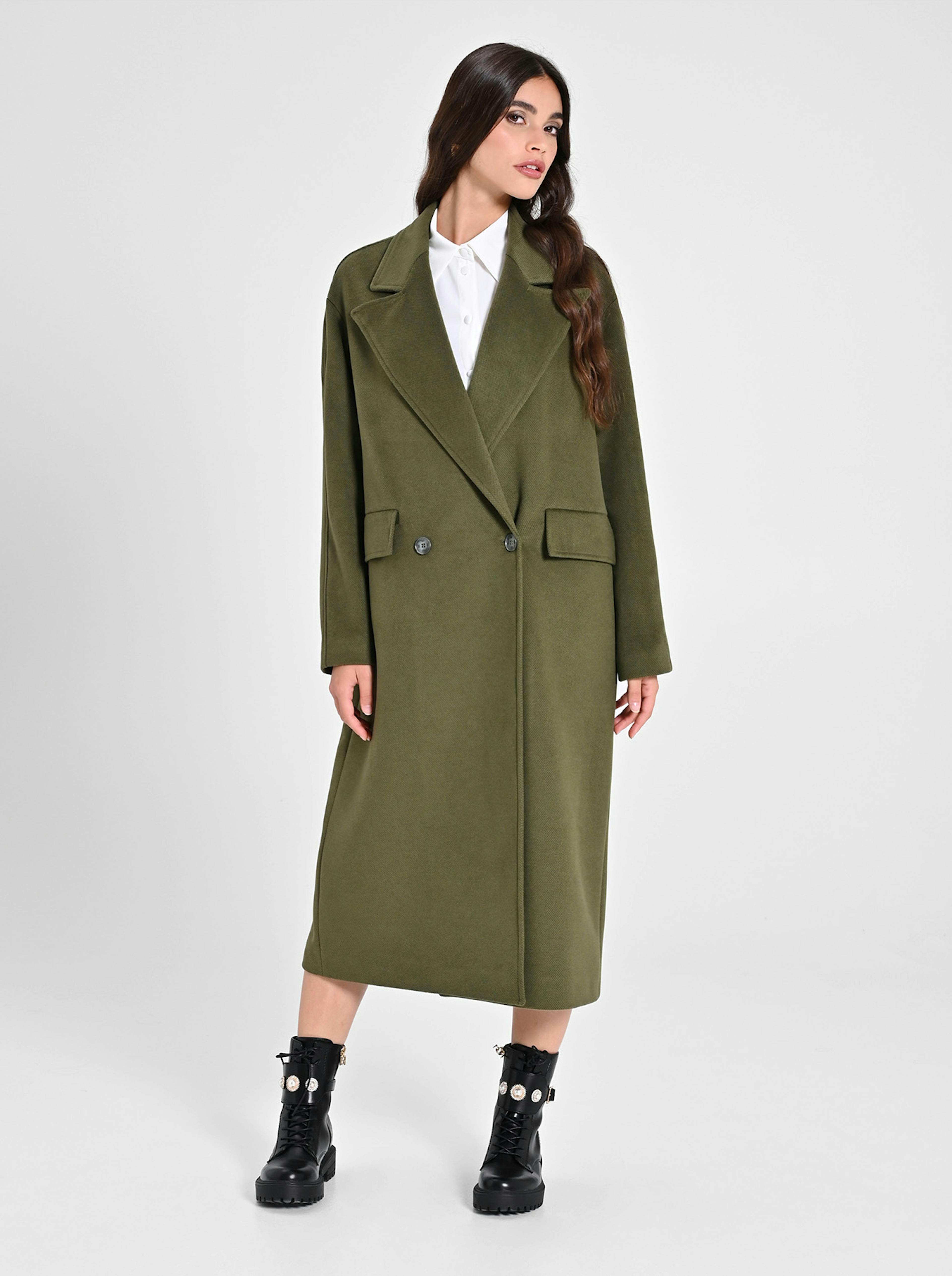 Cappotto lungo verde militare