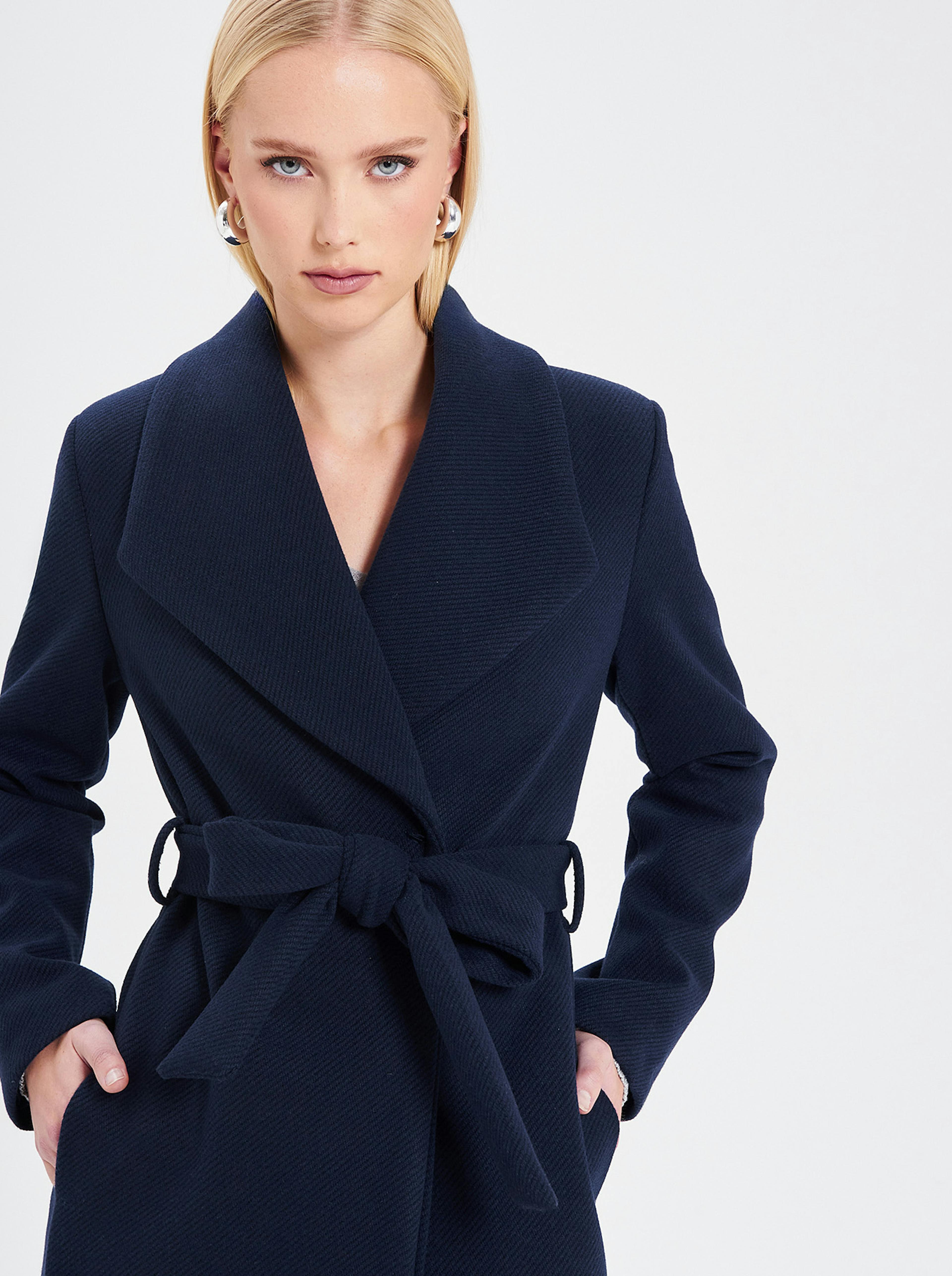 Cappotto blu notte vestaglia