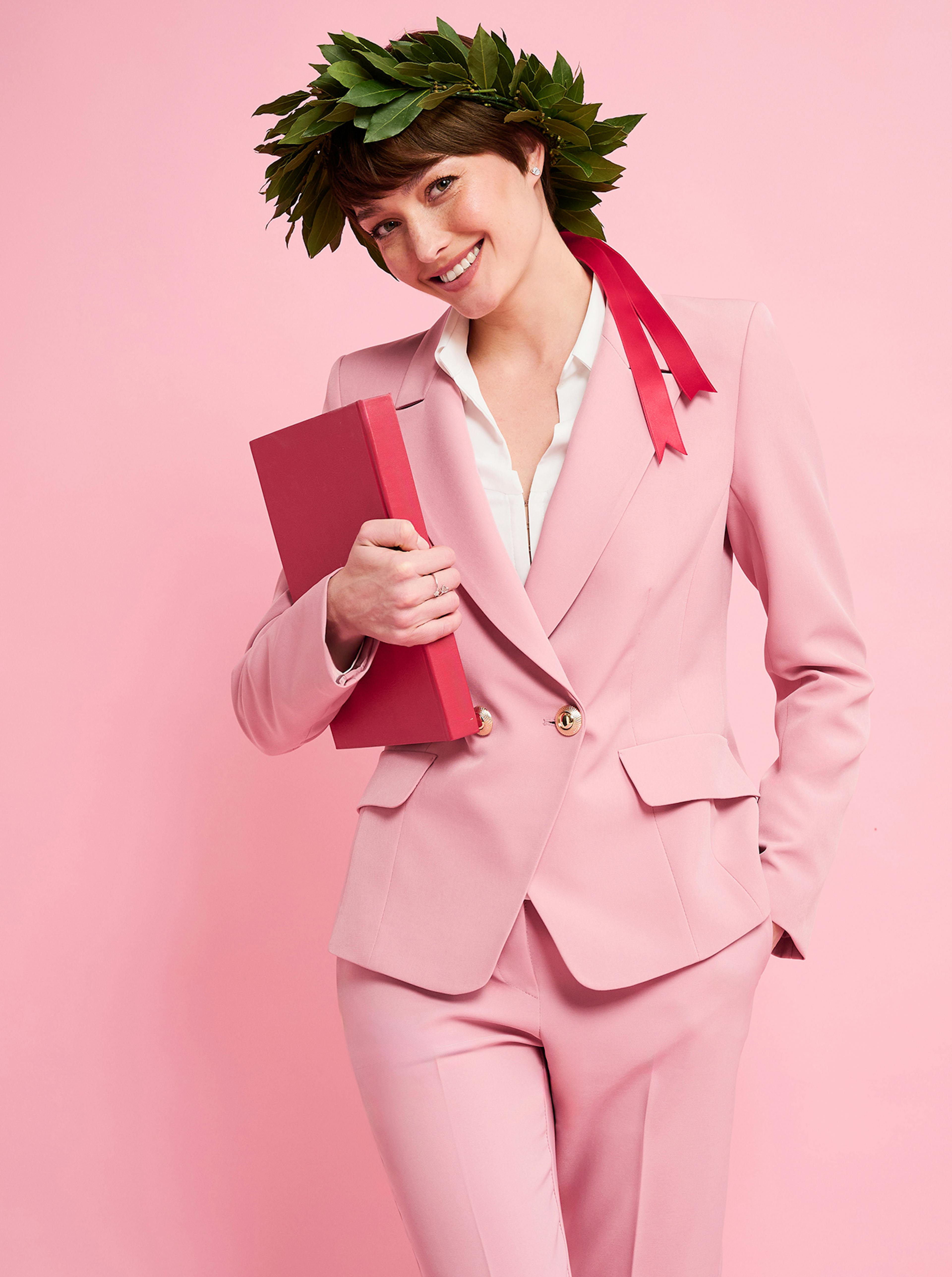 Graduated Girl with pink suit