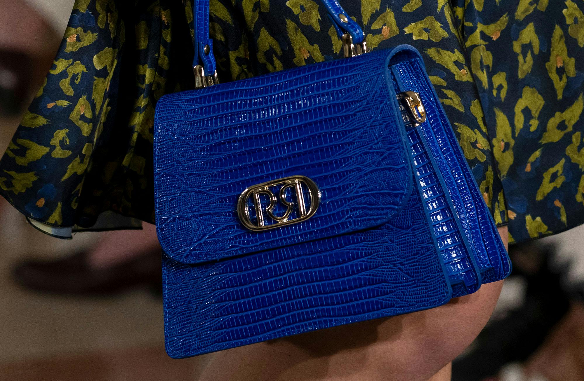 borsa coccodrillo blu Rinascimento