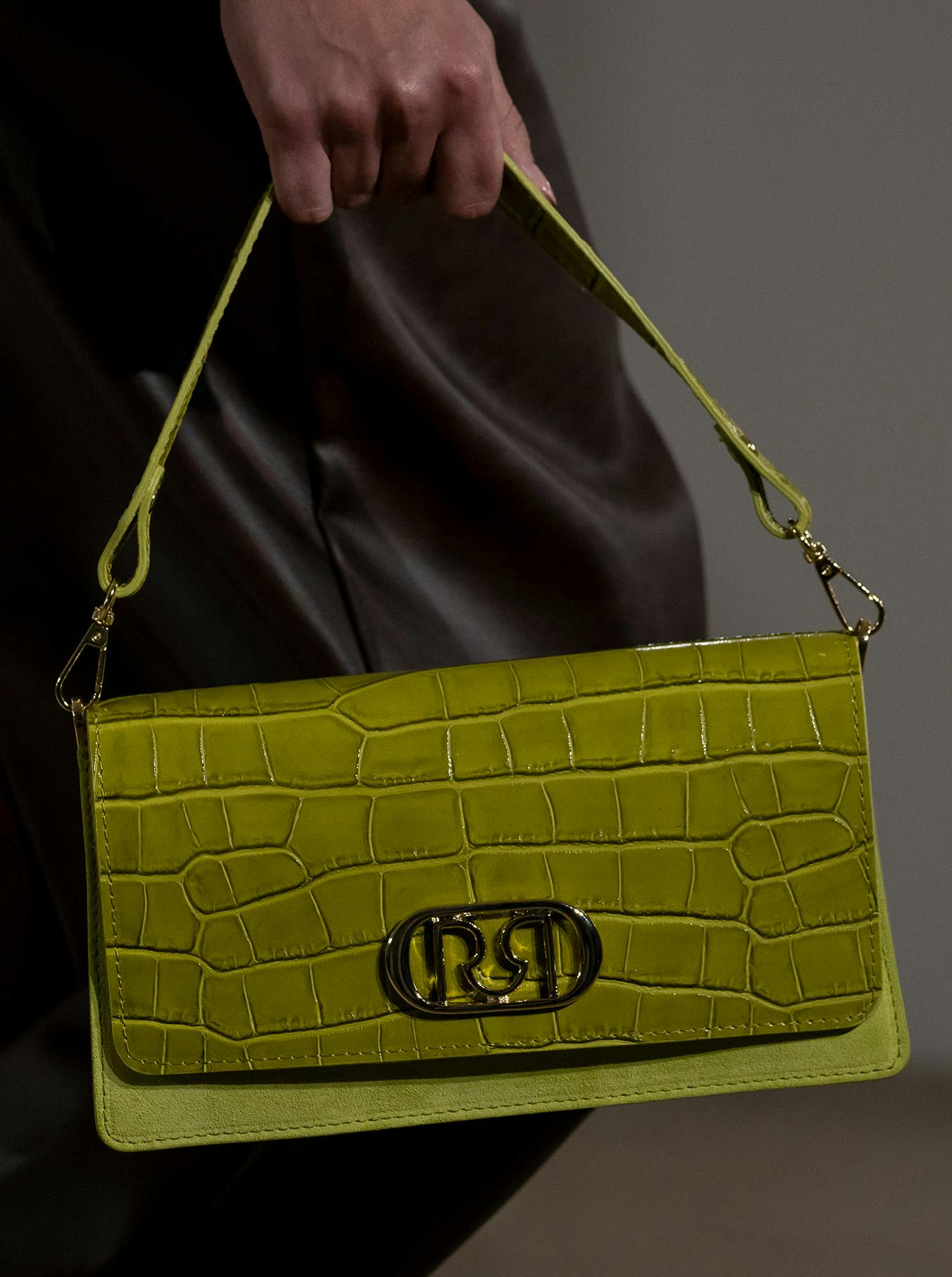 borsa pitonata verde lime