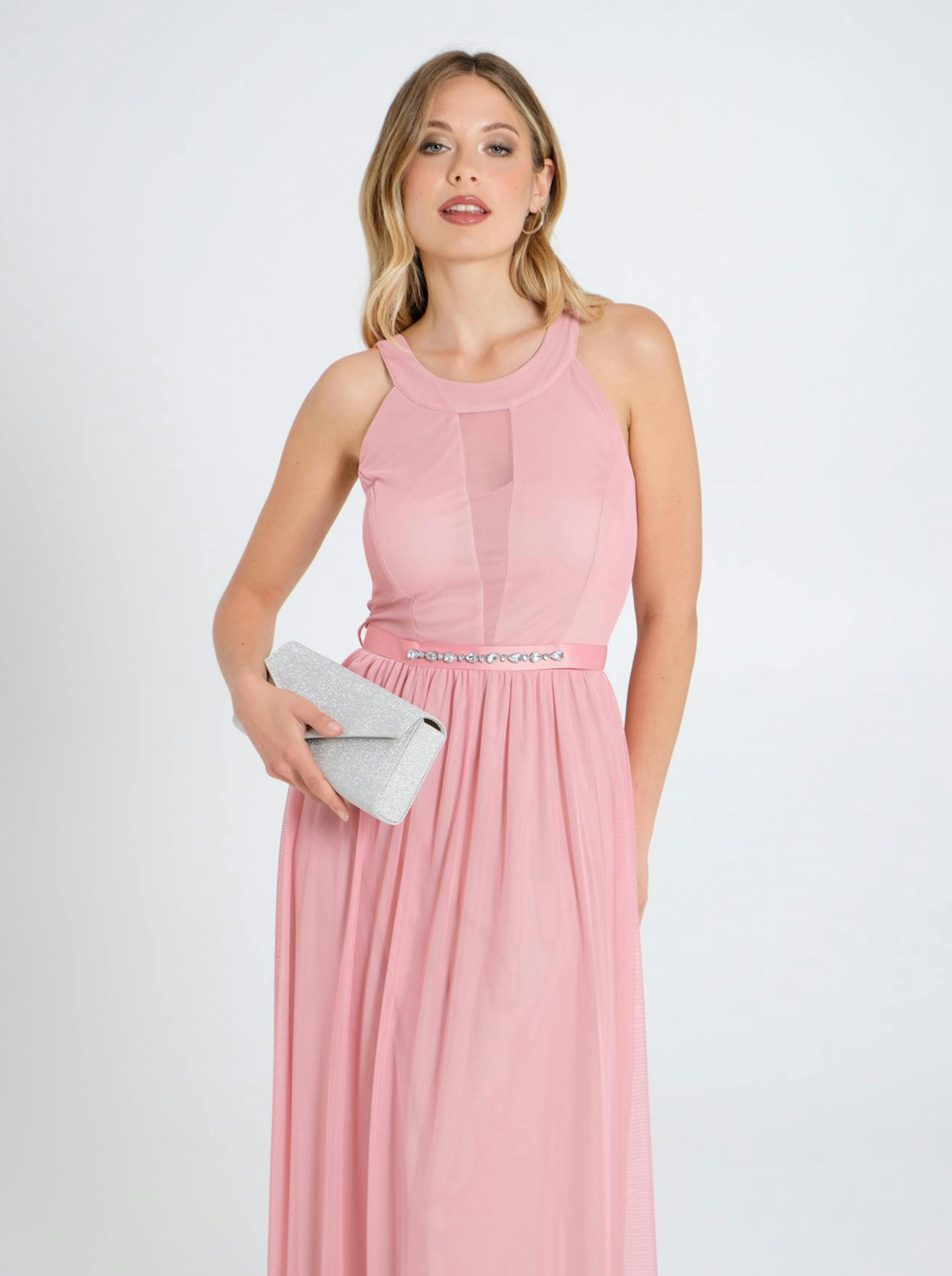 Robe en tulle rose antique