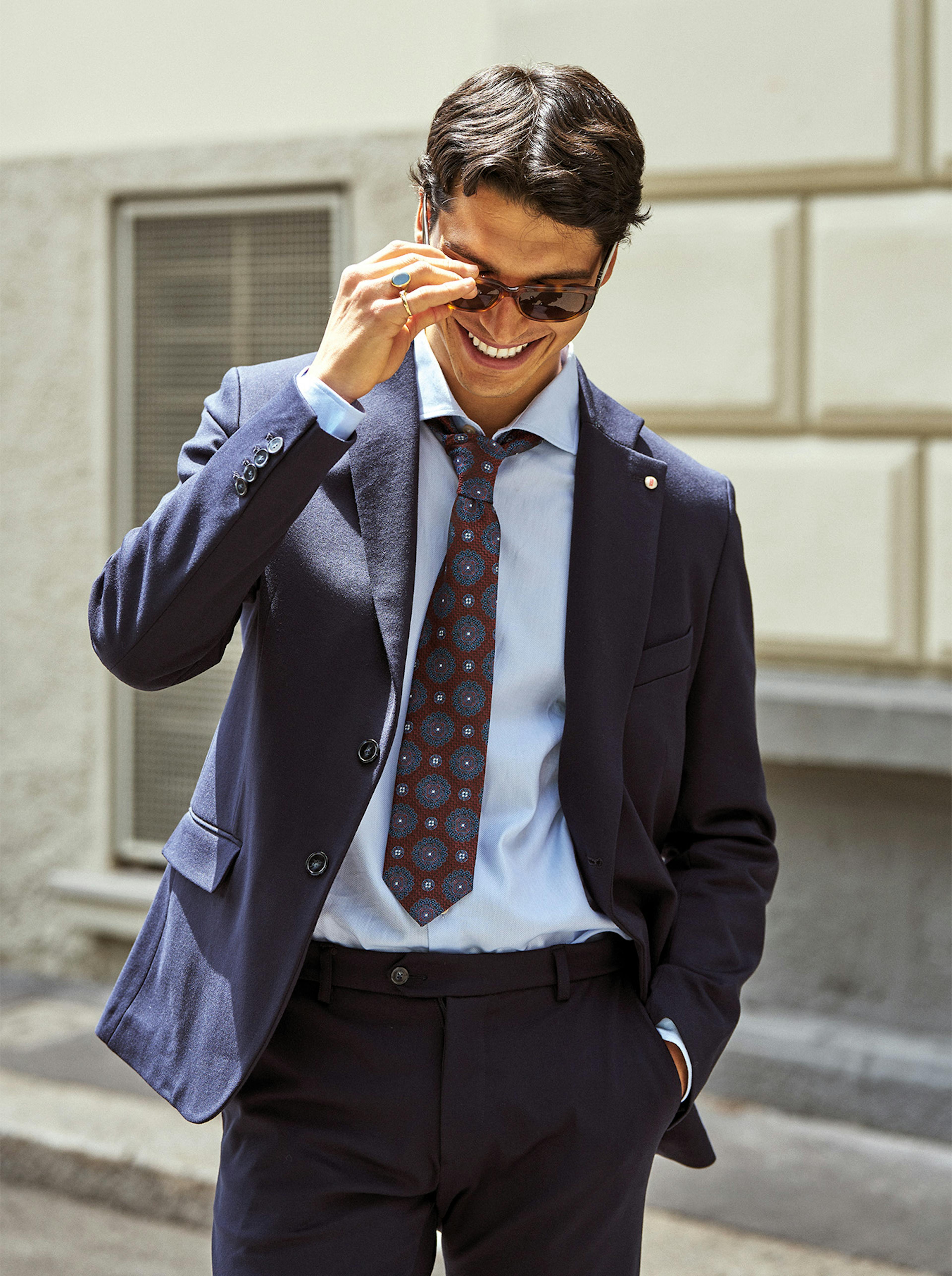 Model with suit and tie