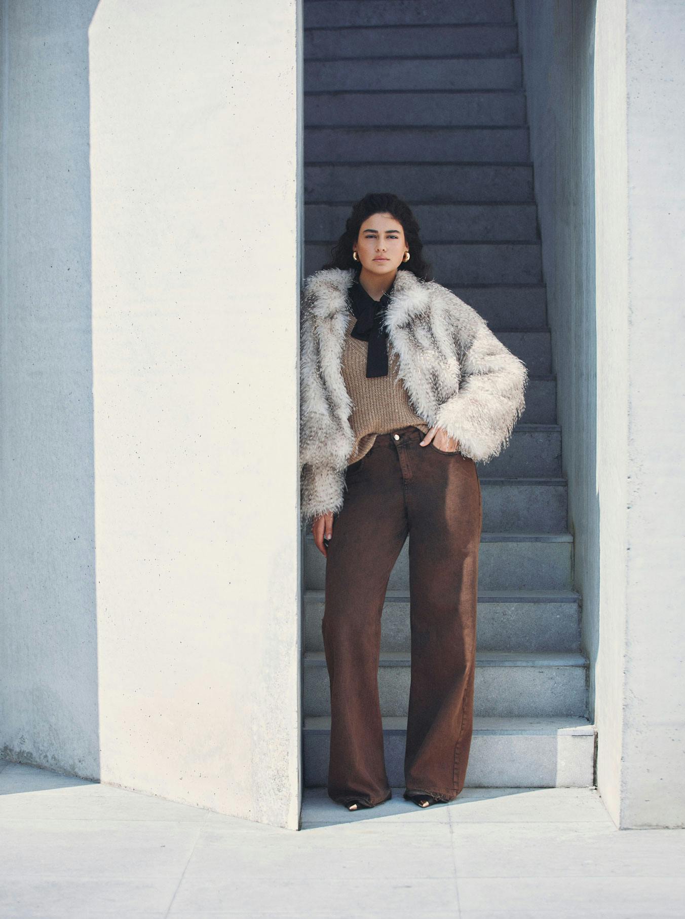 Giacca effetto pelliccia