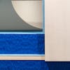 Detail of the Hébé cabinet in gouged wood and blue lacquer, RINCK design © Gaspard Hermach/RINCK