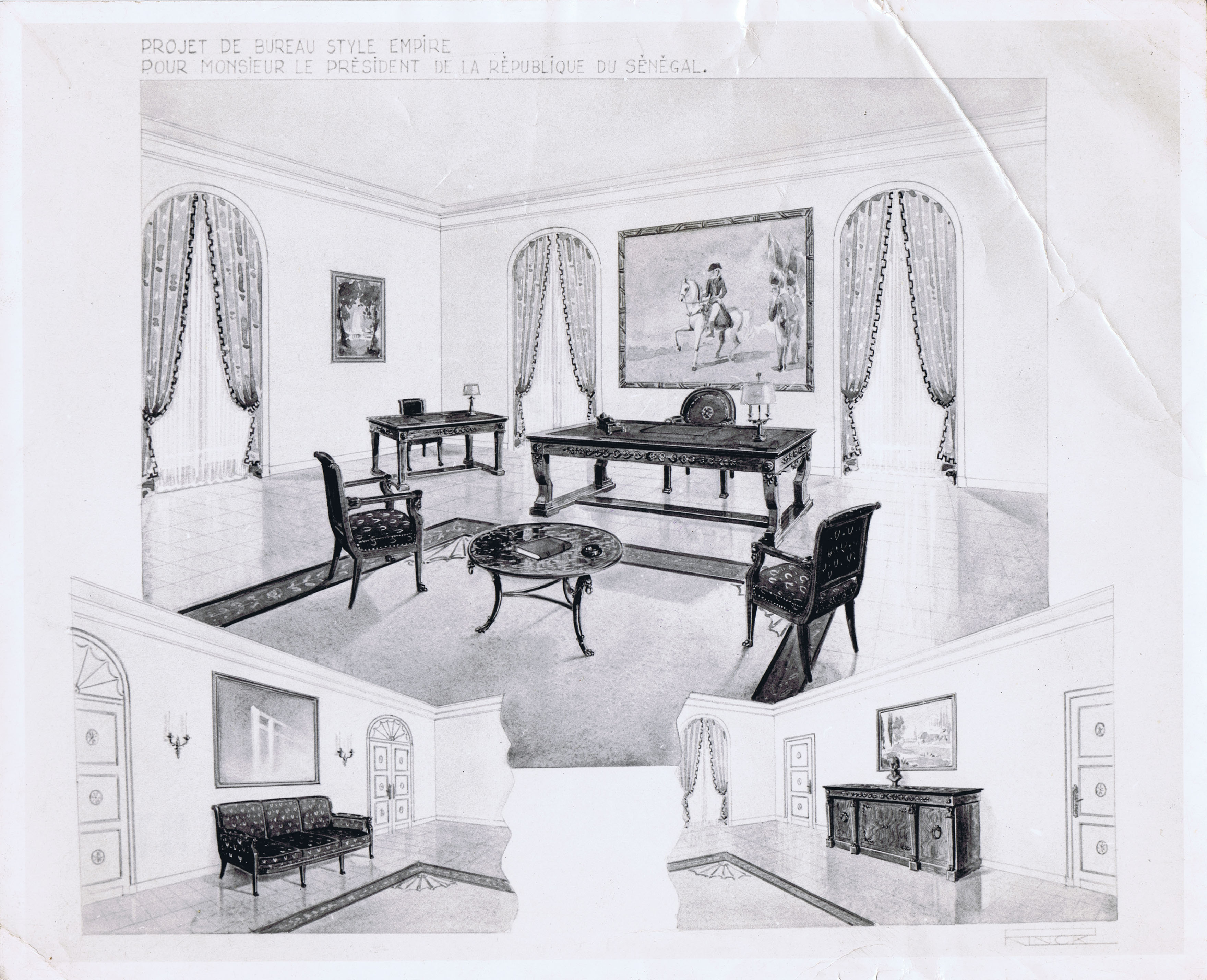 1960, Empire style desk for the President of the Republic of Senegal © RINCK