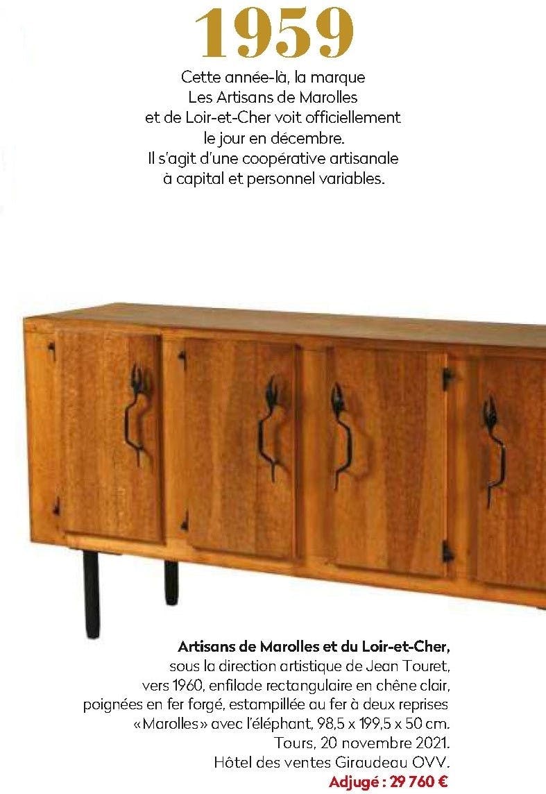 Mobilier des artisans de Marolles, Jean Touret, LA GAZETTE DROUOT N° 14 DU 8 AVRIL 2022 © AUCTIONSPRESS