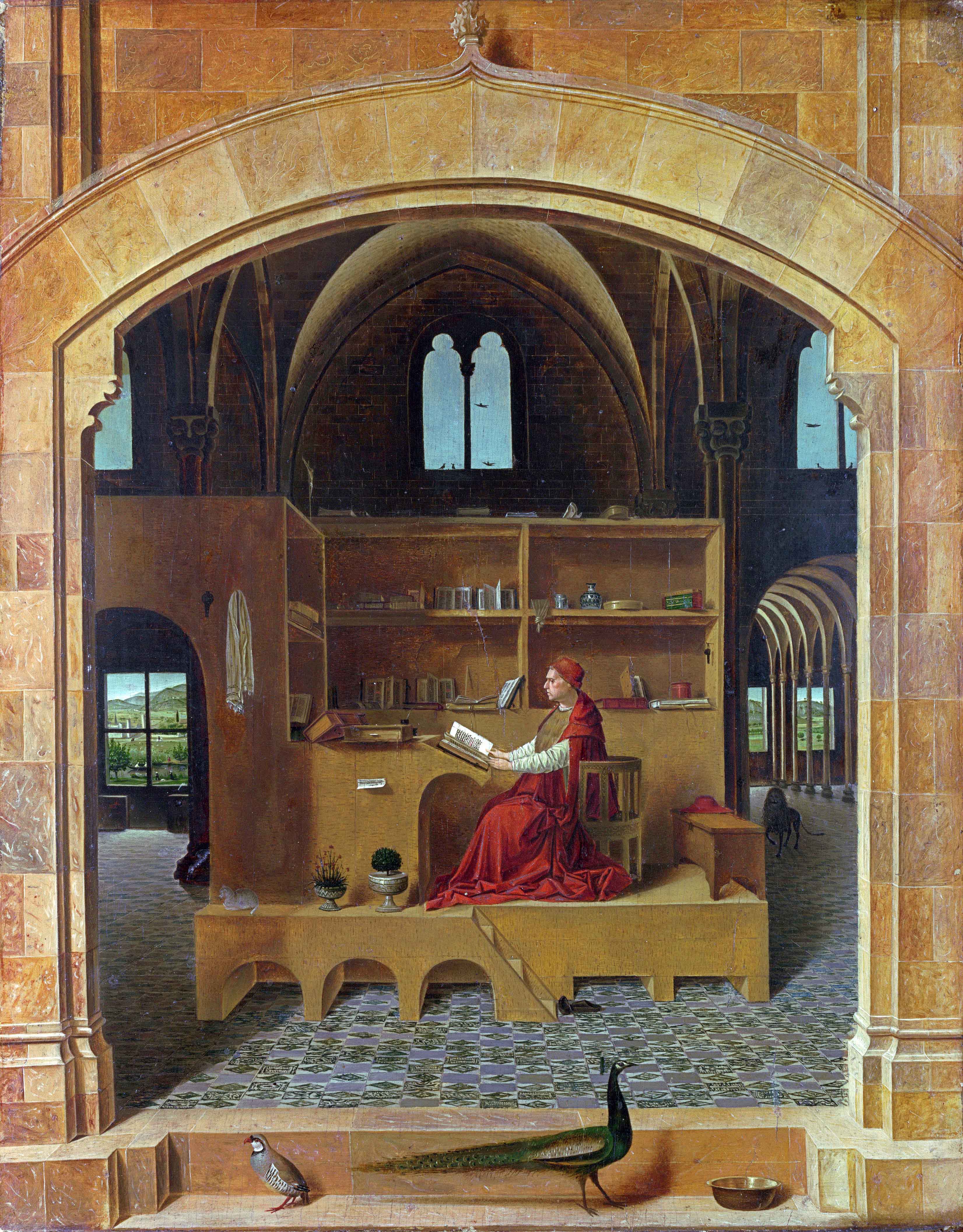 « Saint Jérôme dans son cabinet de travail » par Antonello de Messine, vers 1475, huile sur bois © Public domain/ National Gallery London
