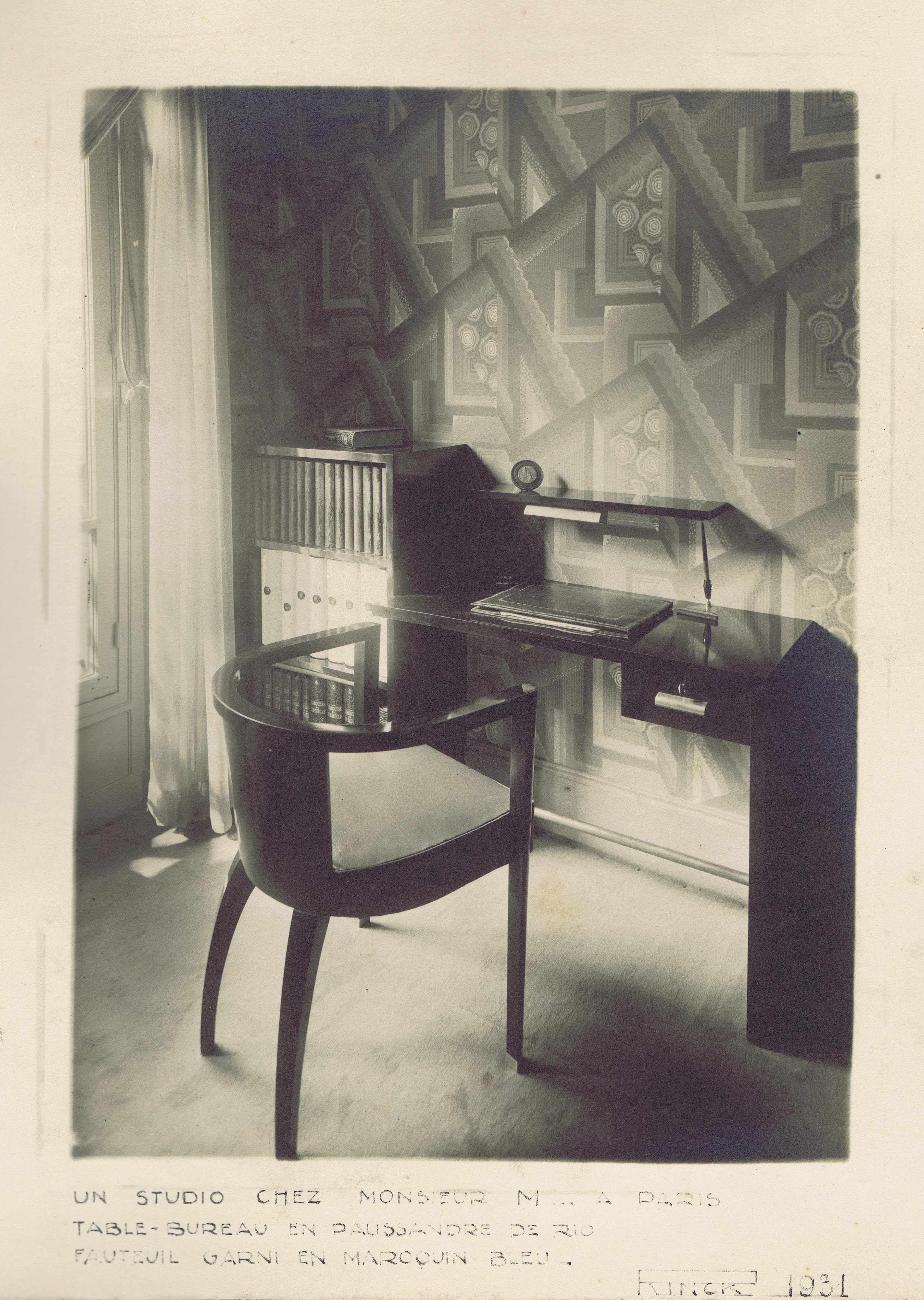 A studio at Monsieur M.'s in Paris, desk in Rio rosewood, 1931 © RINCK 