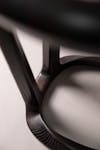 Detail of the side table - structure in satin dark brown chestnut wood ©Gaspard Hermach/RINCK