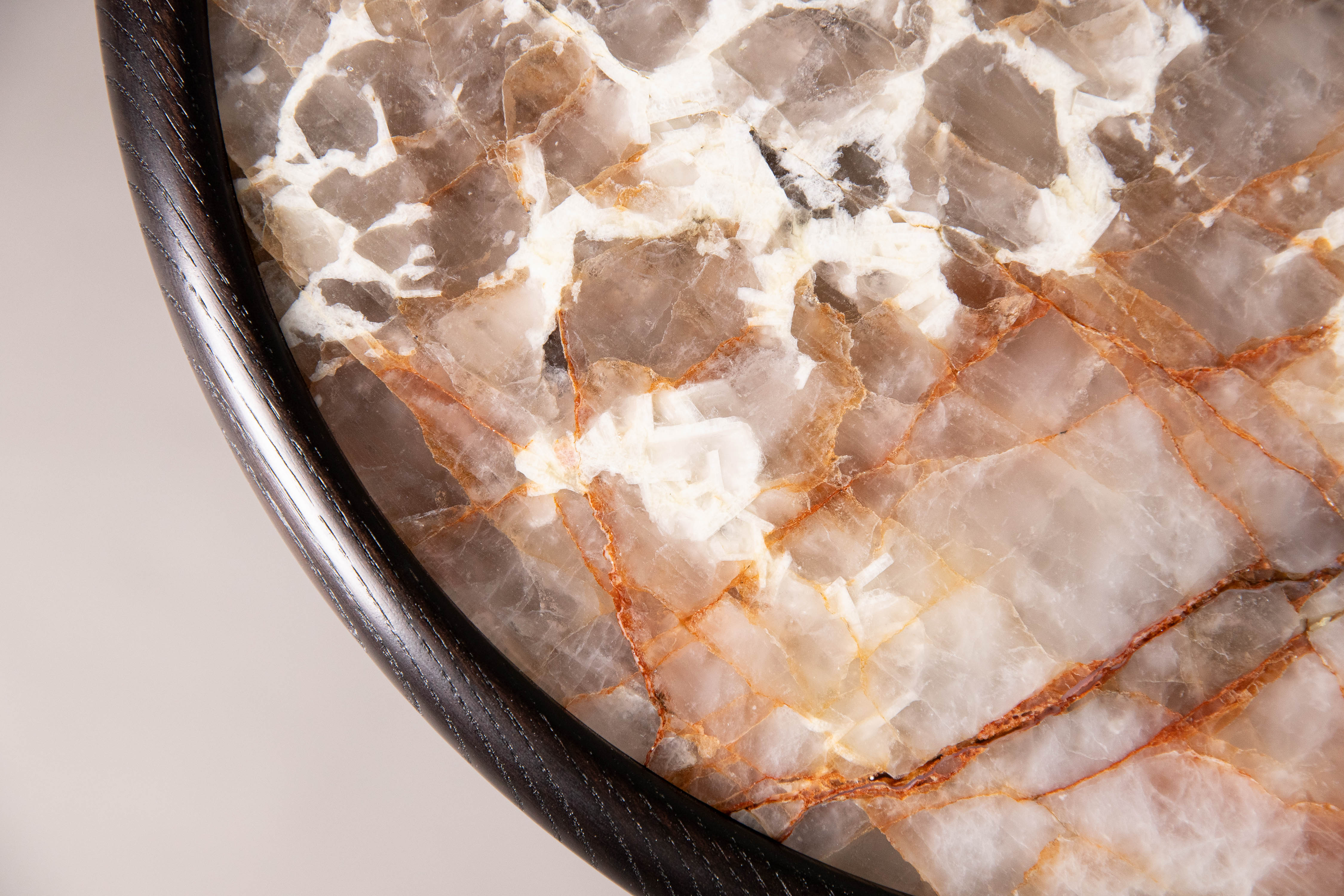 Detail of the coffee table - top Pantagonia marble, curated from Marmi Vrech ©Gaspard Hermach/RINCK