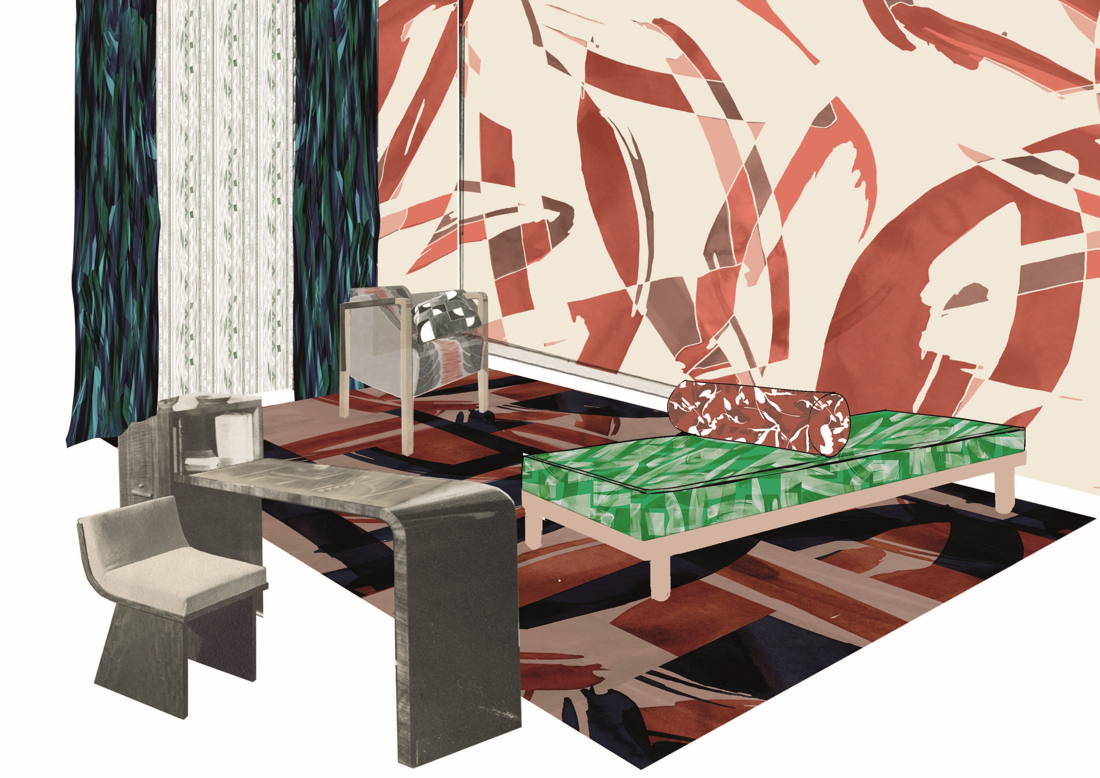 Moodboard created for the development of the Amarante Collection and RINCK x THEVENON fabrics