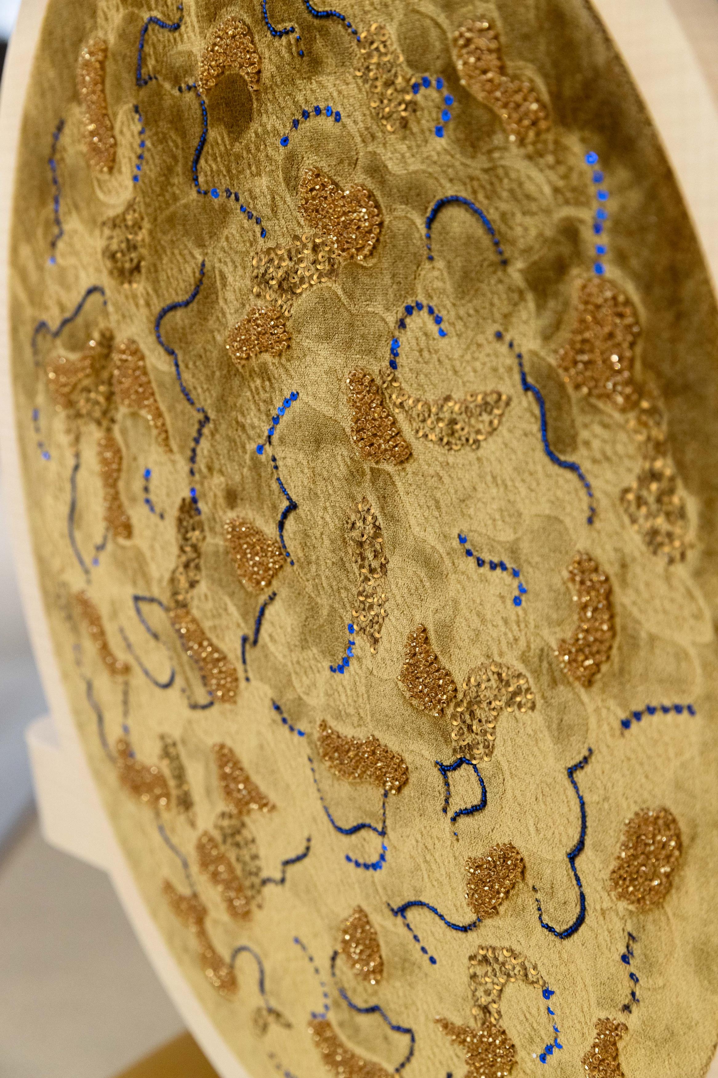 Embroidery detail by Maison Hurel for the Nereus chairs