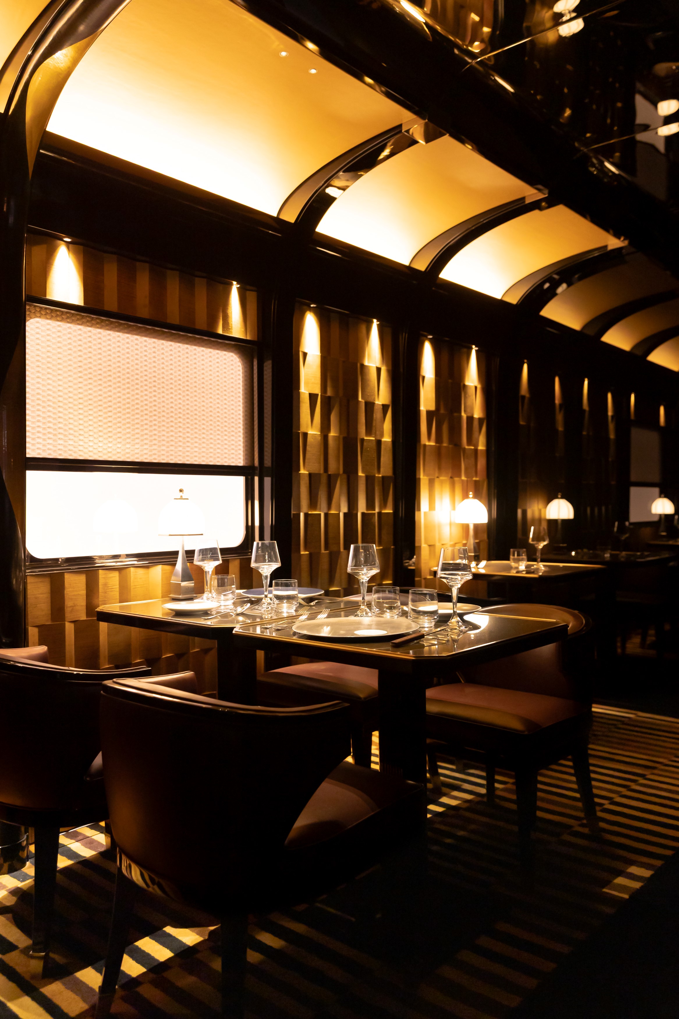 Dining car of the new Orient Express, designed by Maxime d’Angeac for the Accor Group