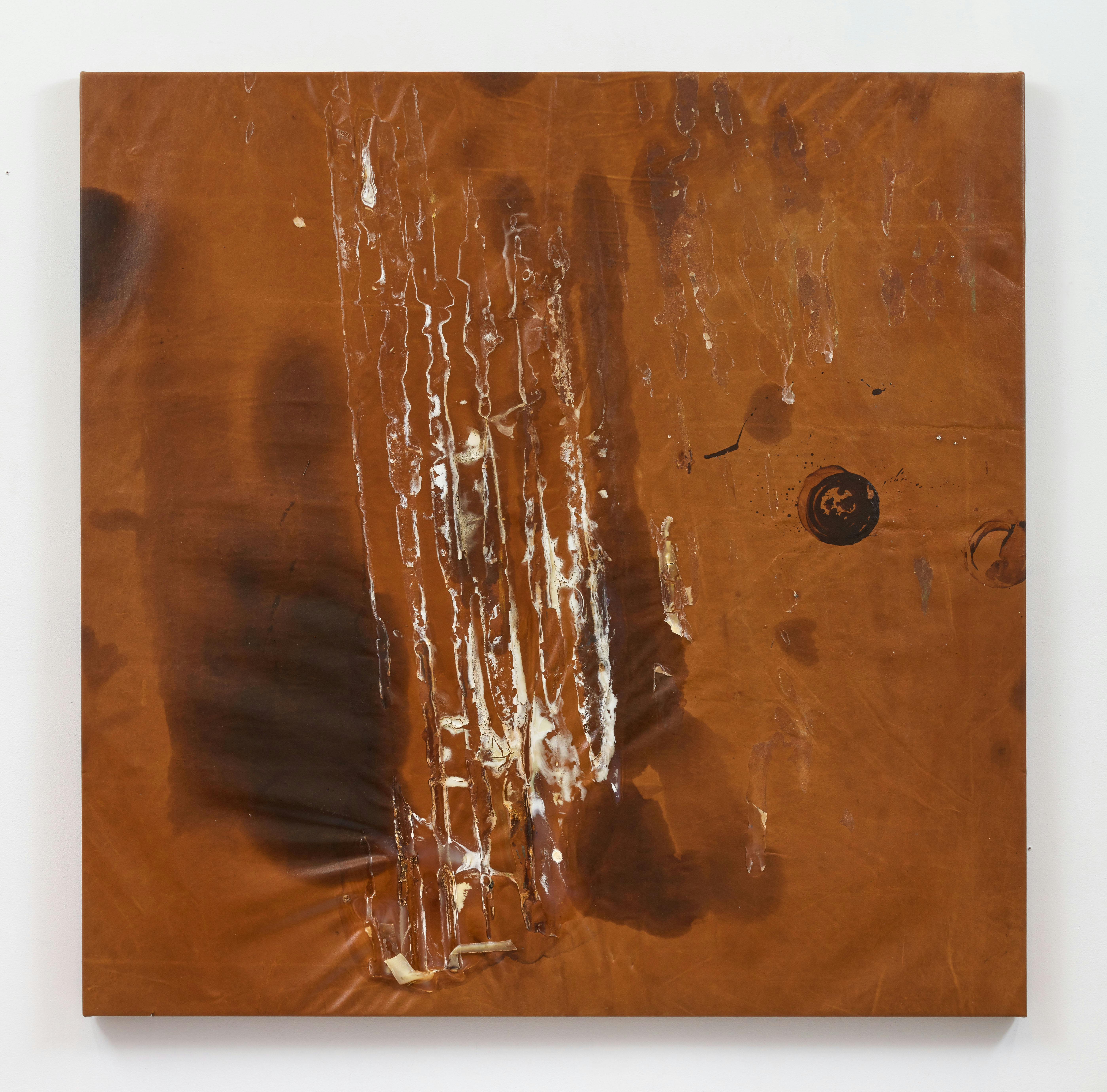 A view of the river, my rock in the glade, Bigger, relatively, and still, until, I pull my lover open like a zipper, I drag a trowel through them, I lick the
paint off my own stick, I have a cold back and wet ankles, Later, a slow moon laboring over the hillside. Furniture leather, polyurethane, coconut oil, crayon