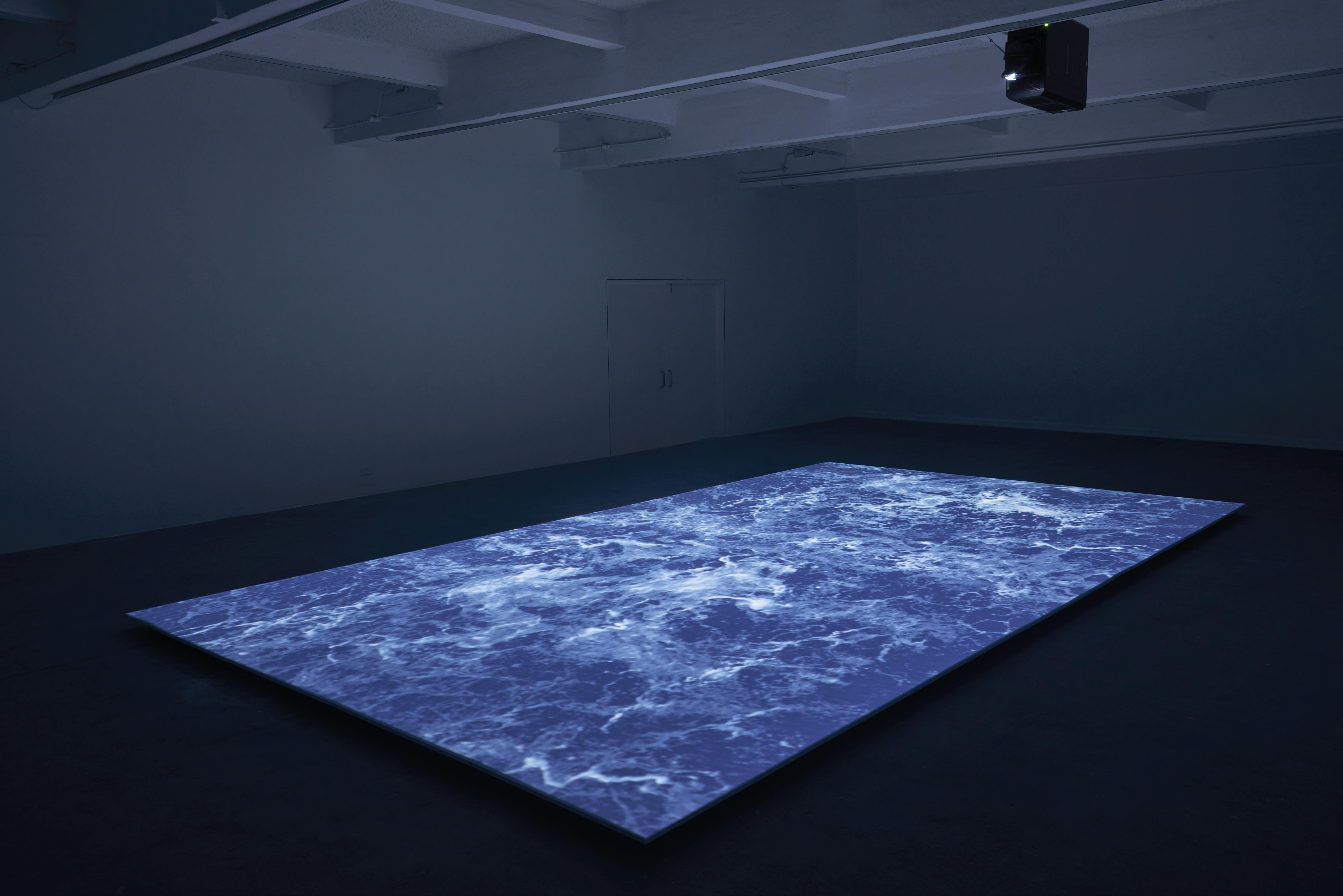 Coeval Proposition #2: Last Year’s Atlantic, or You look really good, you look like you pretended like nothing ever happened, or a Weakening Installation view Chisenhale Gallery 2021, Weather Prediction and Animation Program Commissioned and produced by Chisenhale Gallery, London and SculptureCenter, New York Courtesy the artist. Photo: Andy Keate.