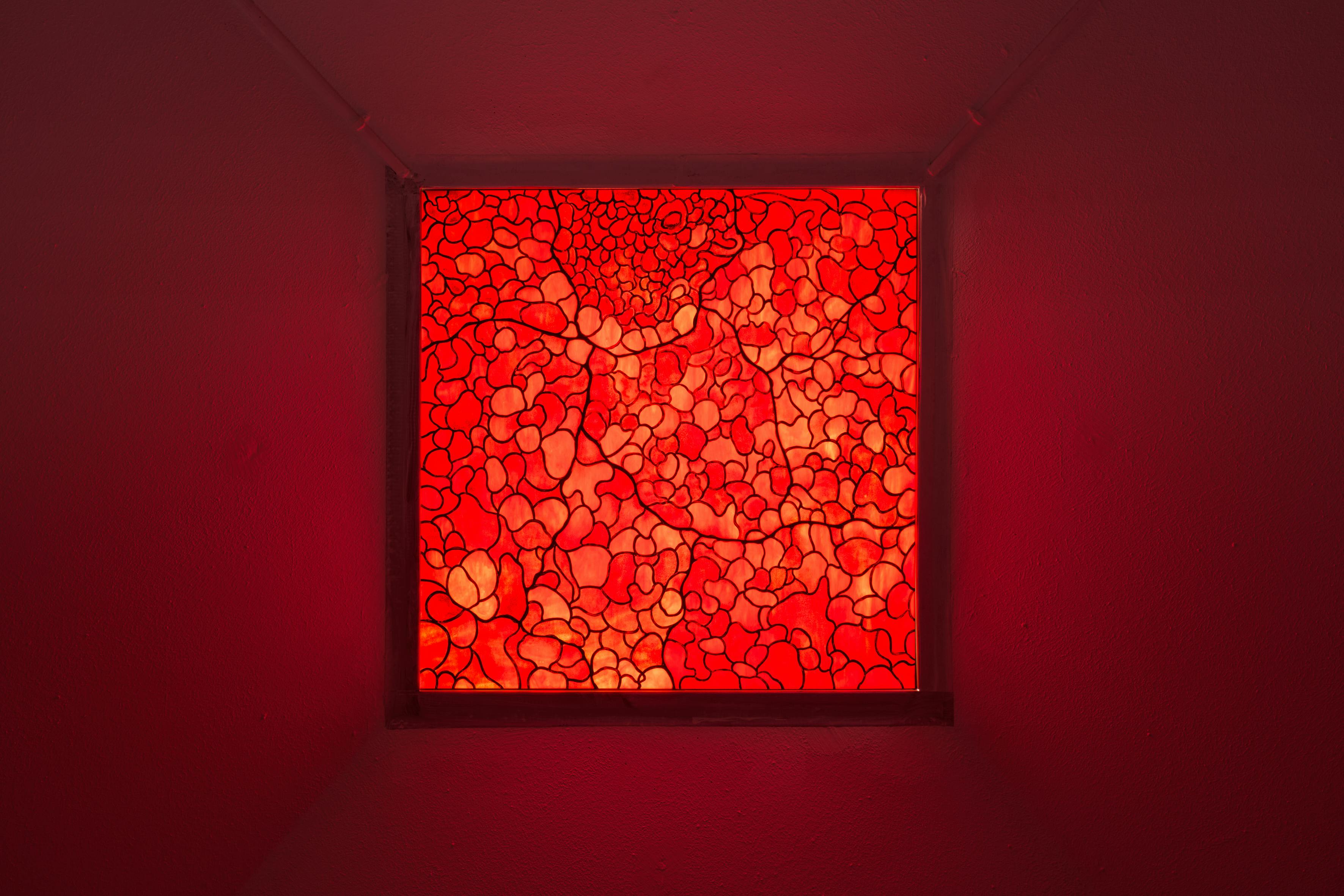 The hare that wants to open its eyes will prick itself with thorns Handcrafted glass  2025 78 × 78 × 1 cm