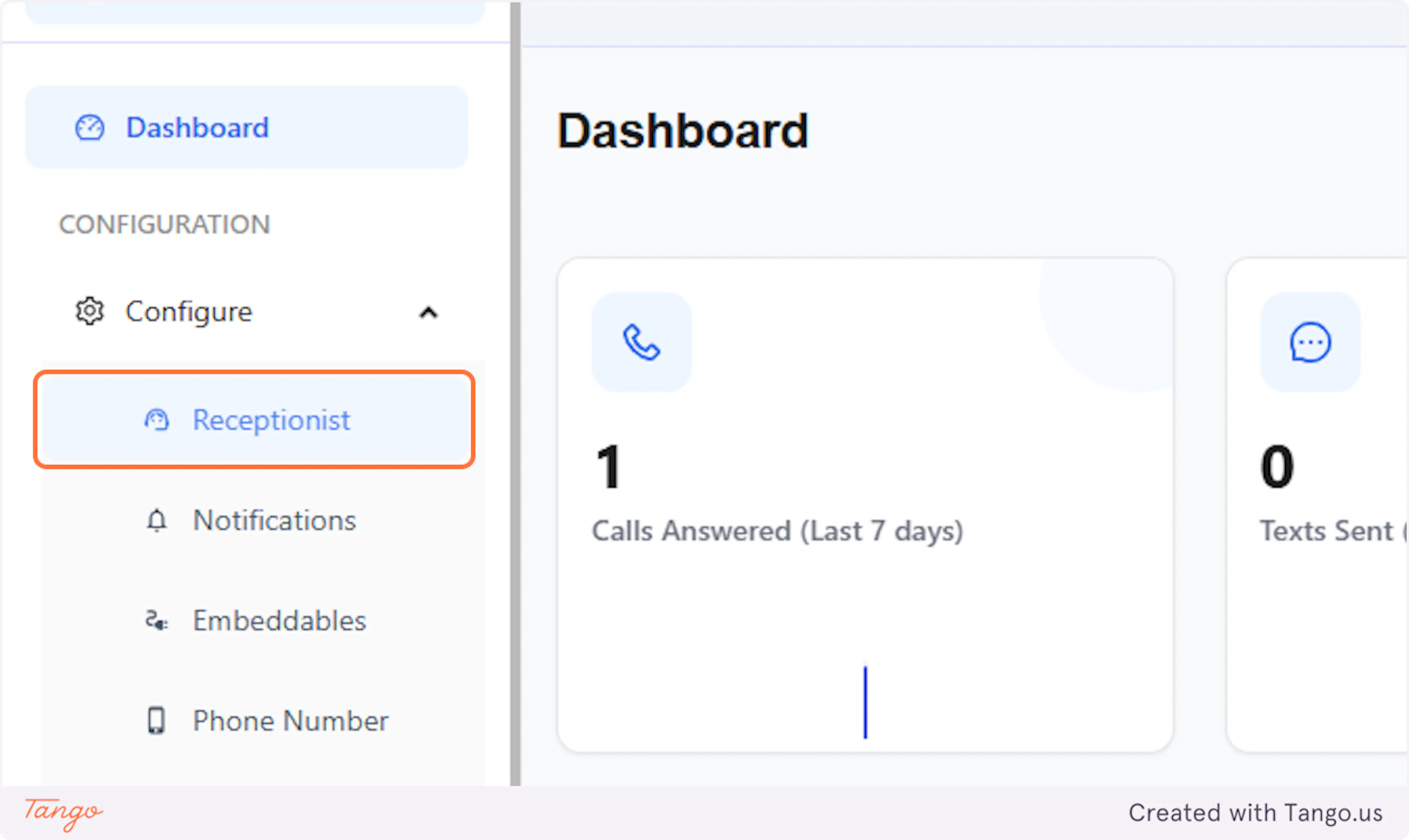 My AI Front Desk dashboard