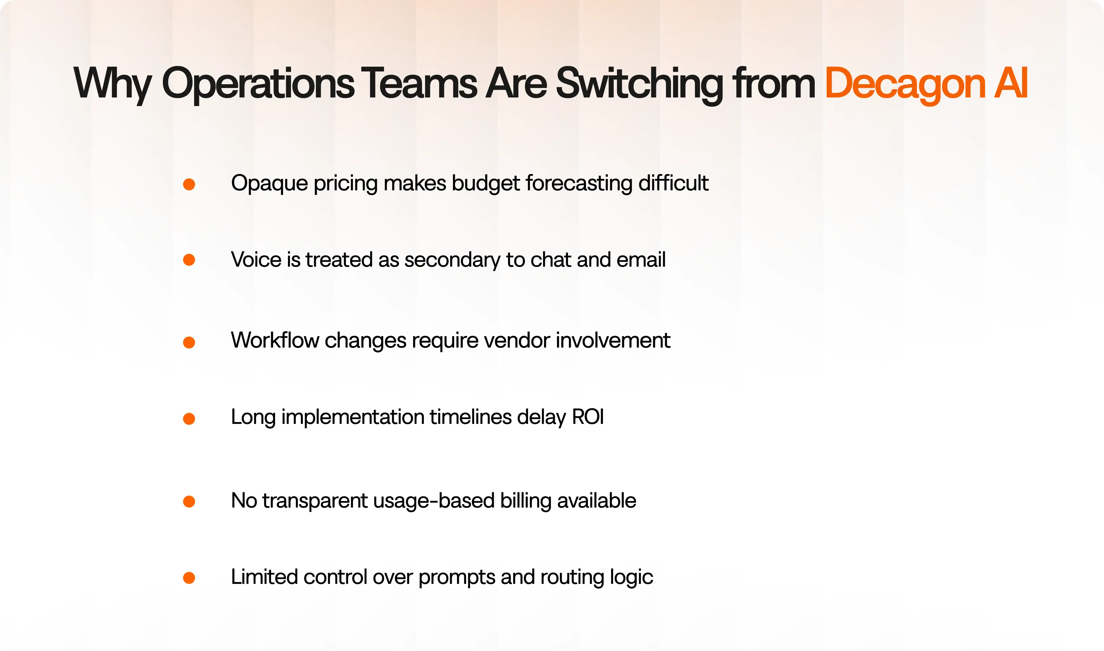 Reasons teams are choosing Decagon AI competitors over Decagon in 2026