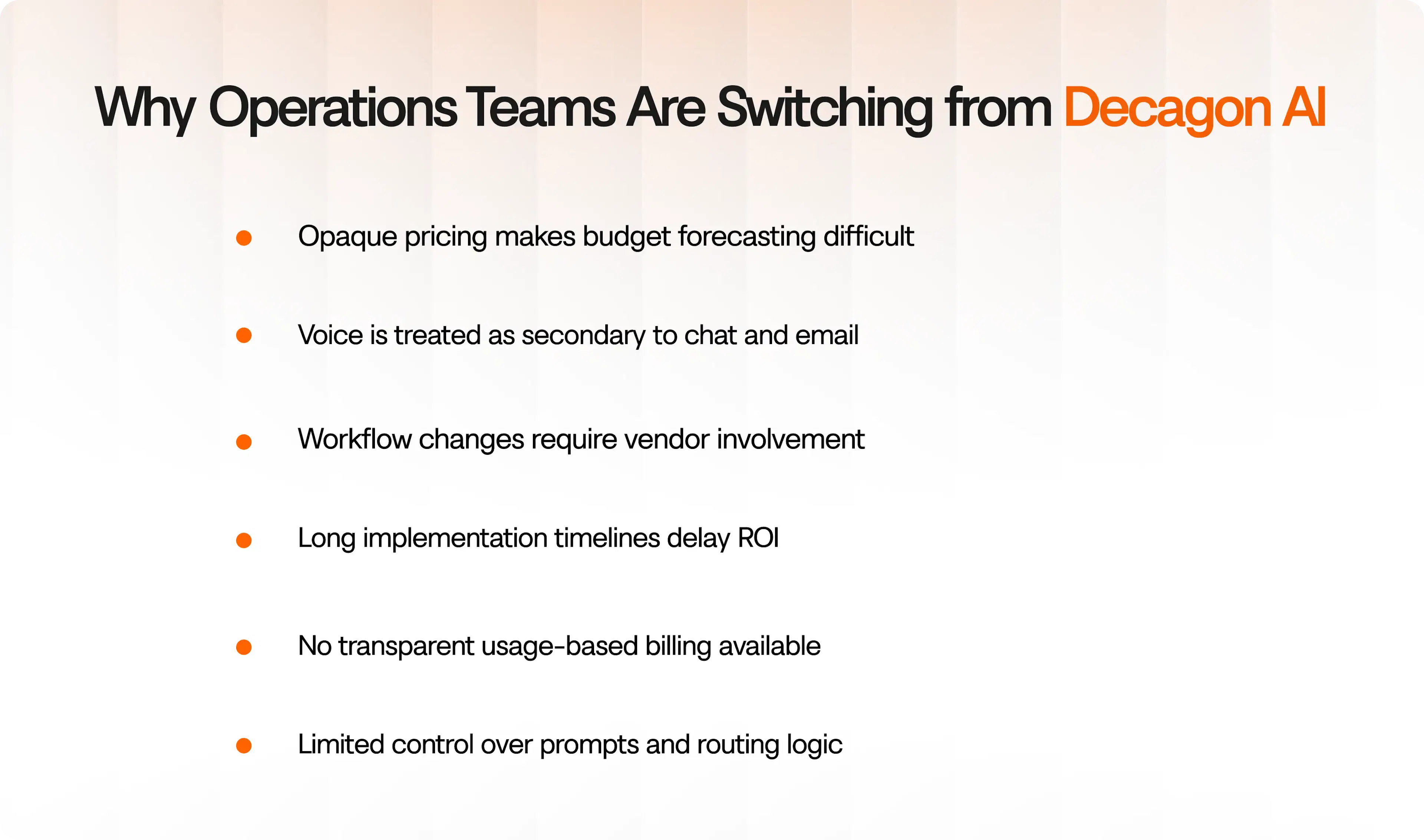 Reasons teams are choosing Decagon AI competitors over Decagon in 2026