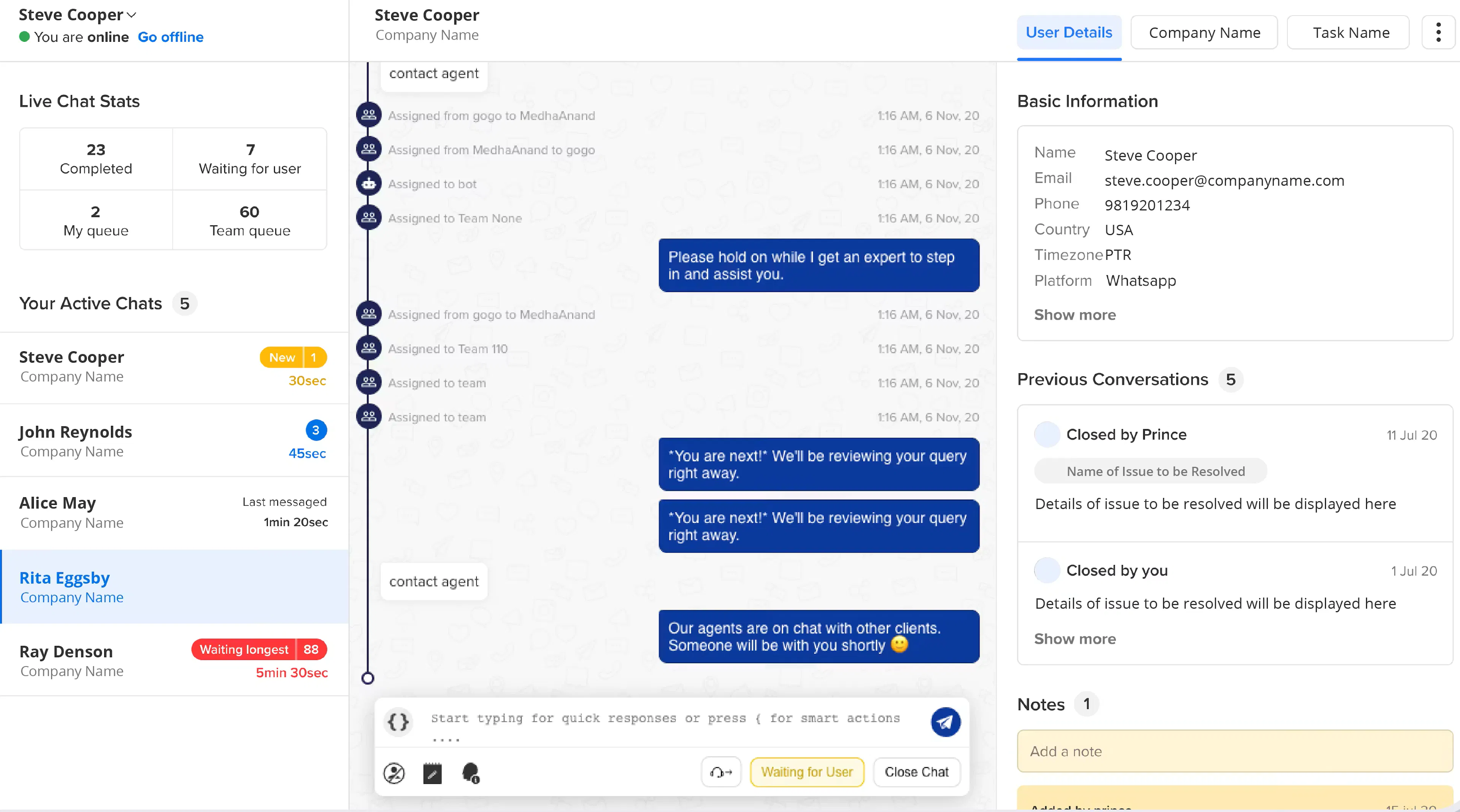 Dashboard of HaptiK AI
