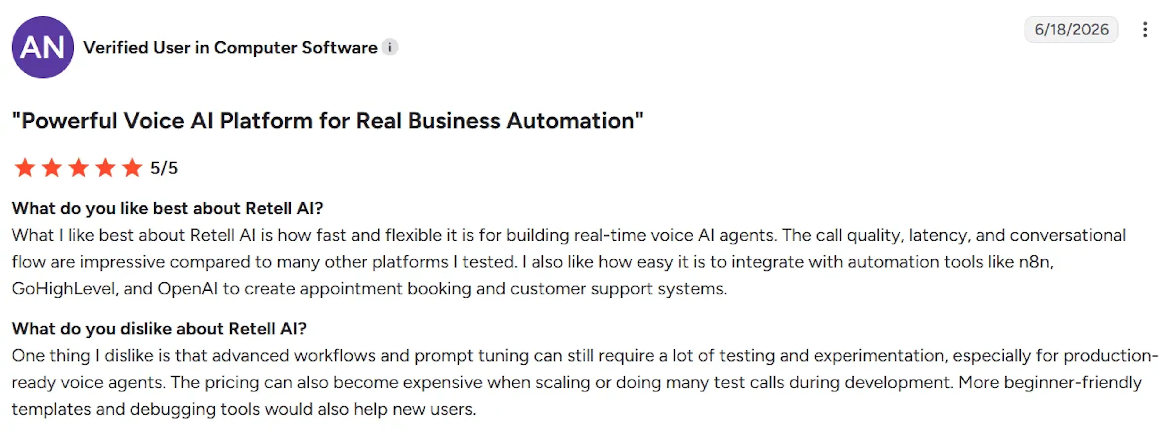 A user review in G2 highlighting how it can get expensive quickly