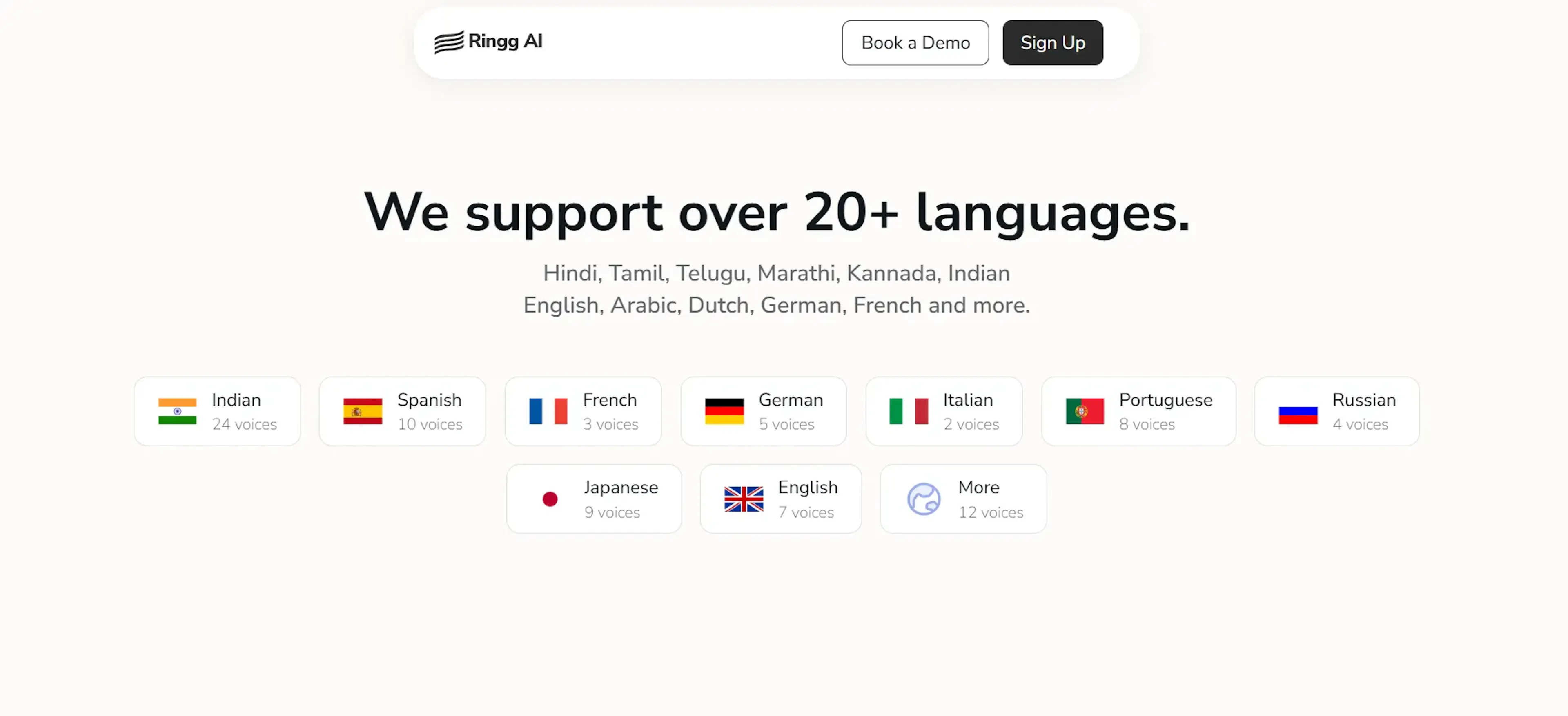 Ringg AI website