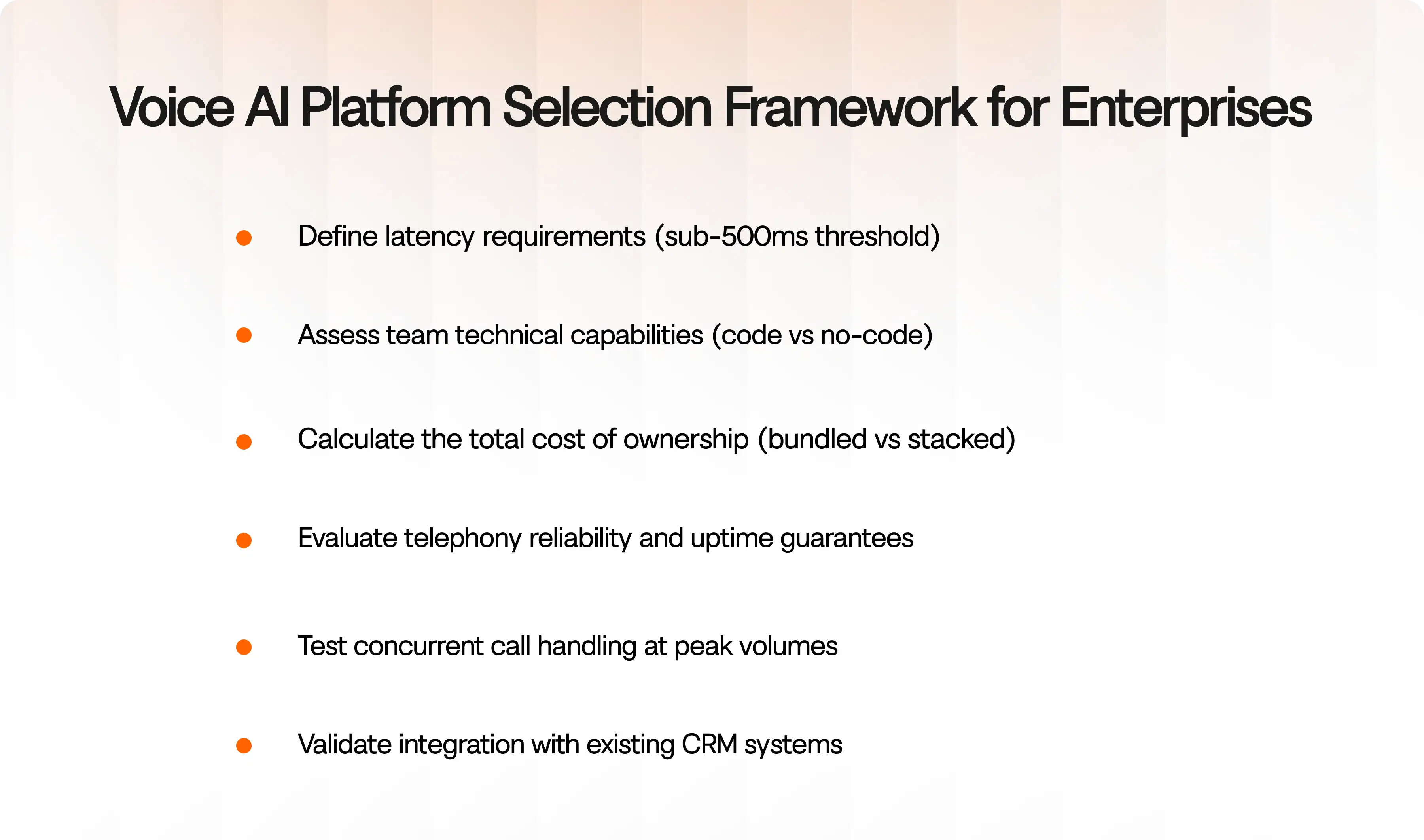 Ringg AI voice platform evaluation framework for enterprise selection