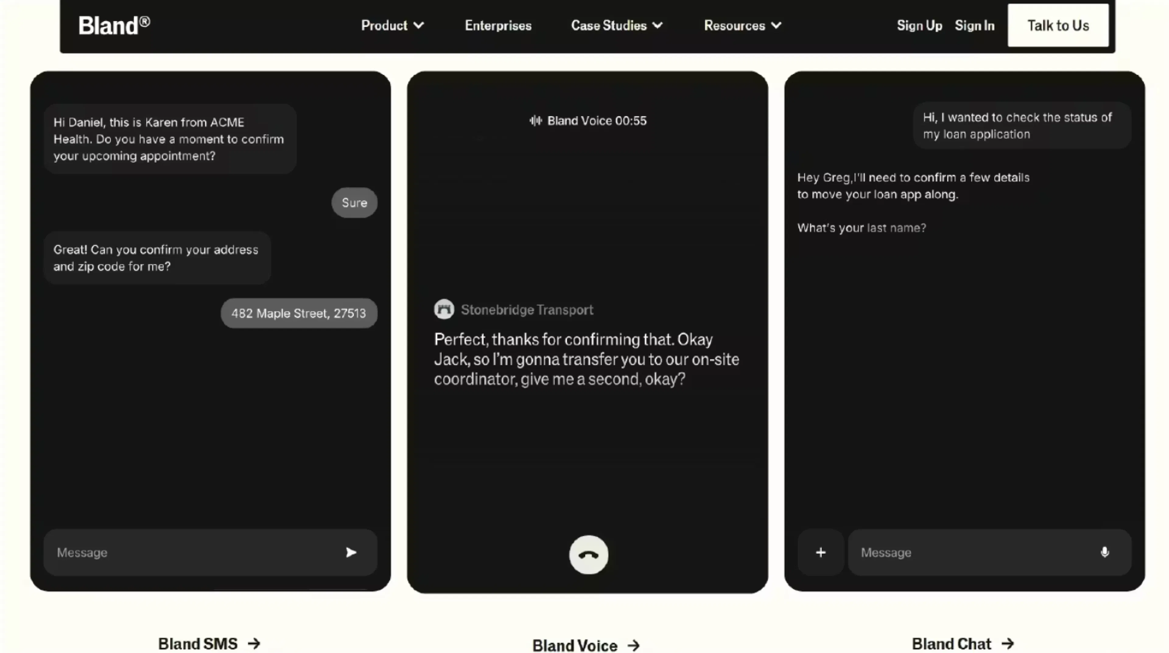 Bland AI enterprise phone agent