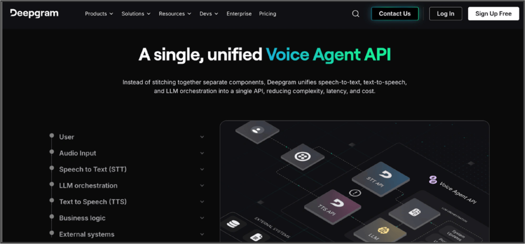 Deepgram Aura homepage