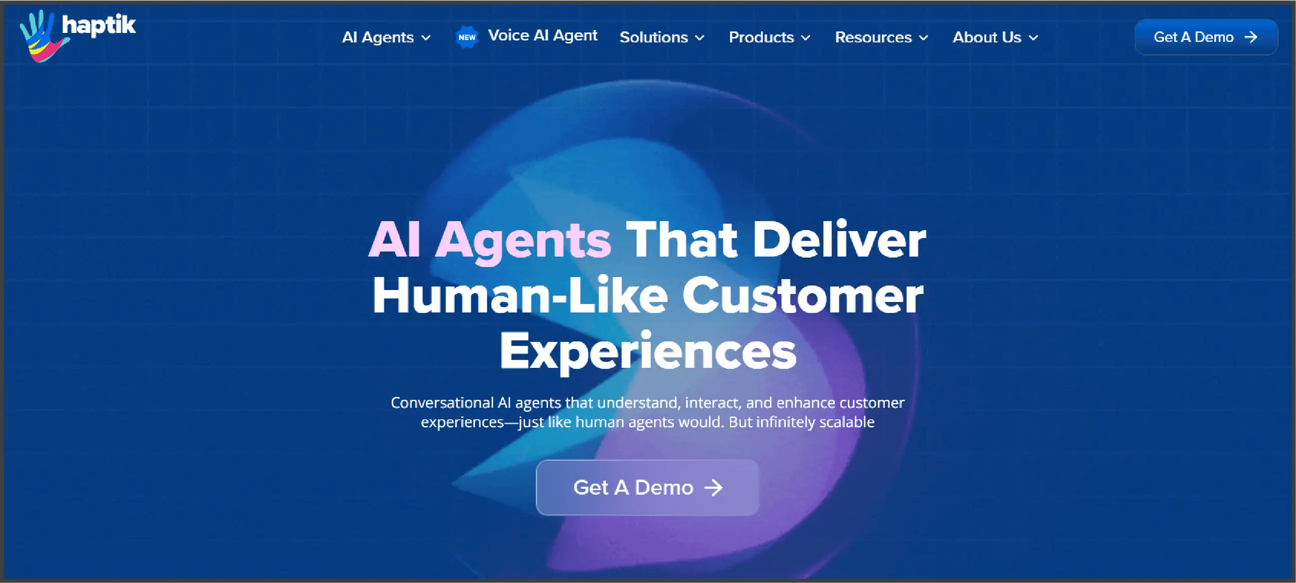 Haptik AI homepage 