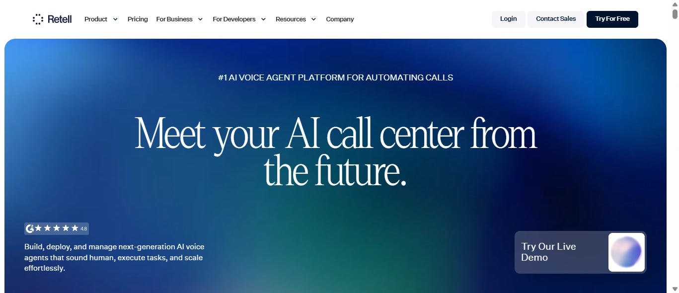 Retell AI website 