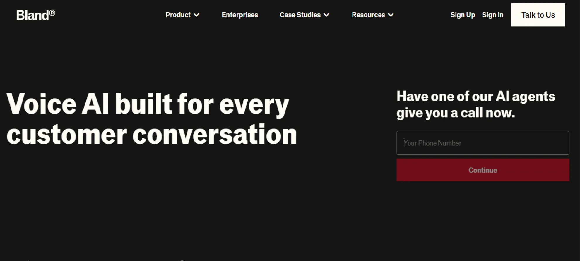 Bland AI website