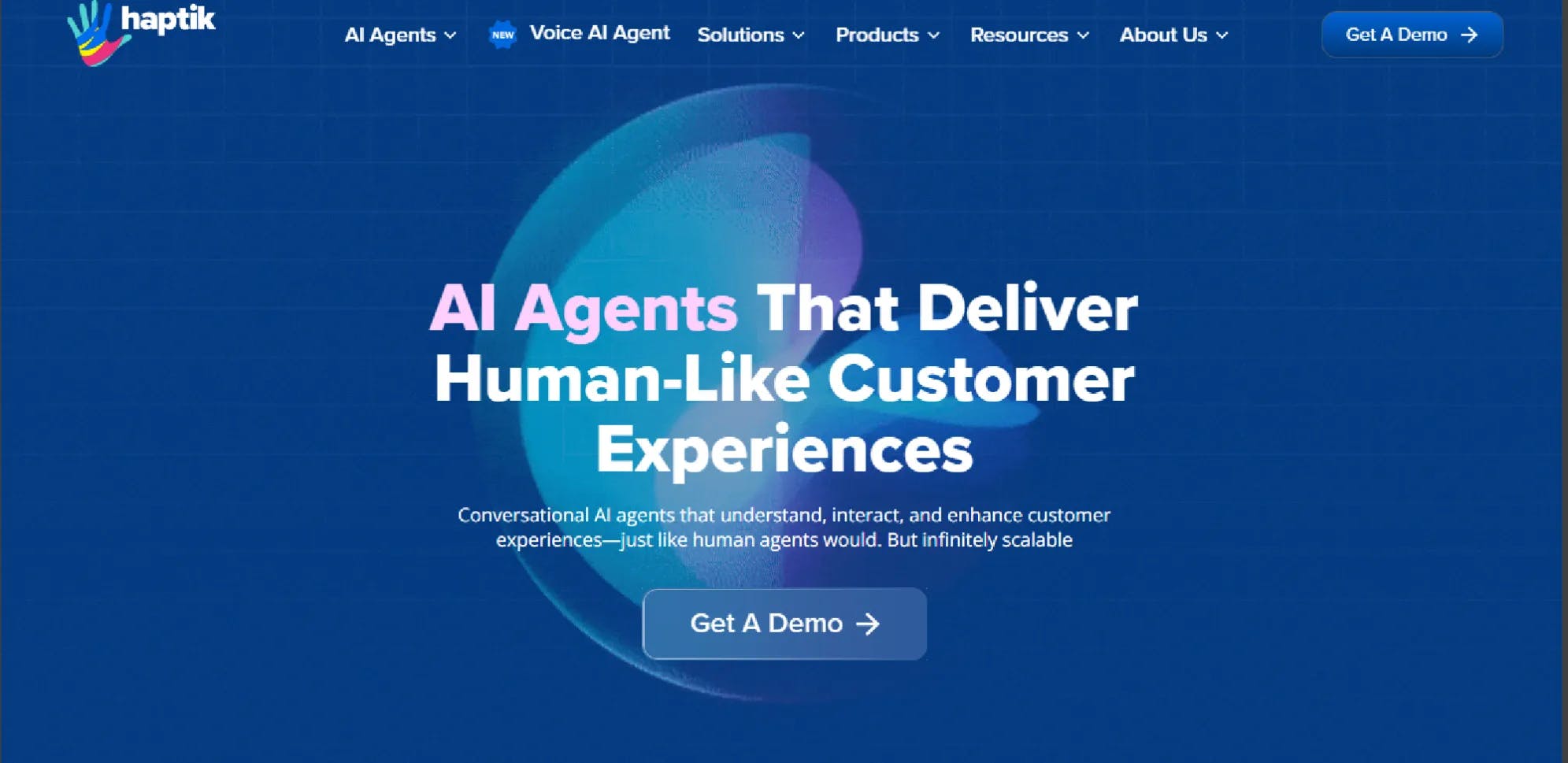 Haptik website homepage