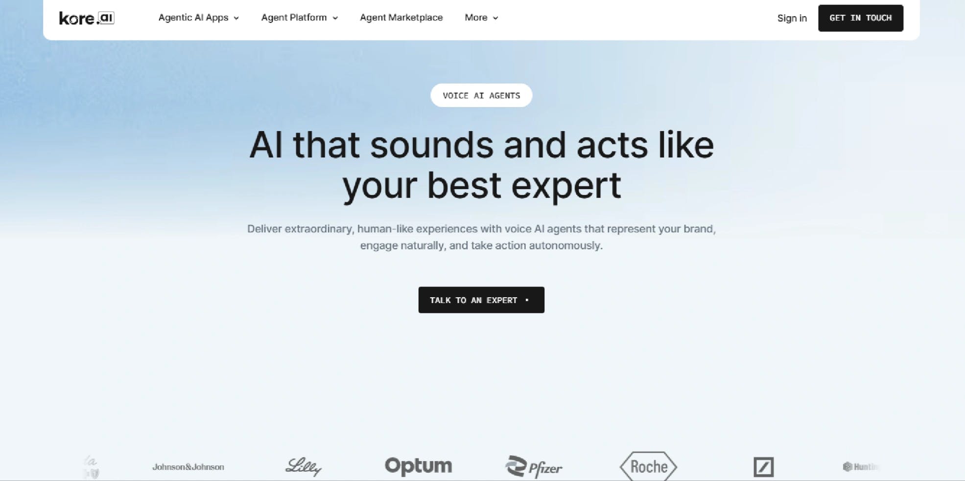 Kore AI voice agent platform