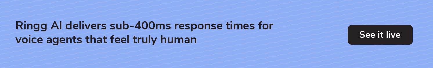 Ringg AI offers a low-latency voice agent platform for enterprise businesses