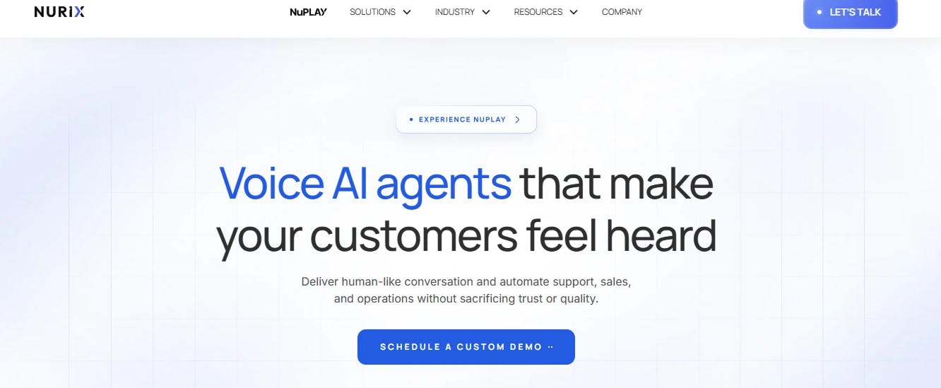 Nurix website homepage